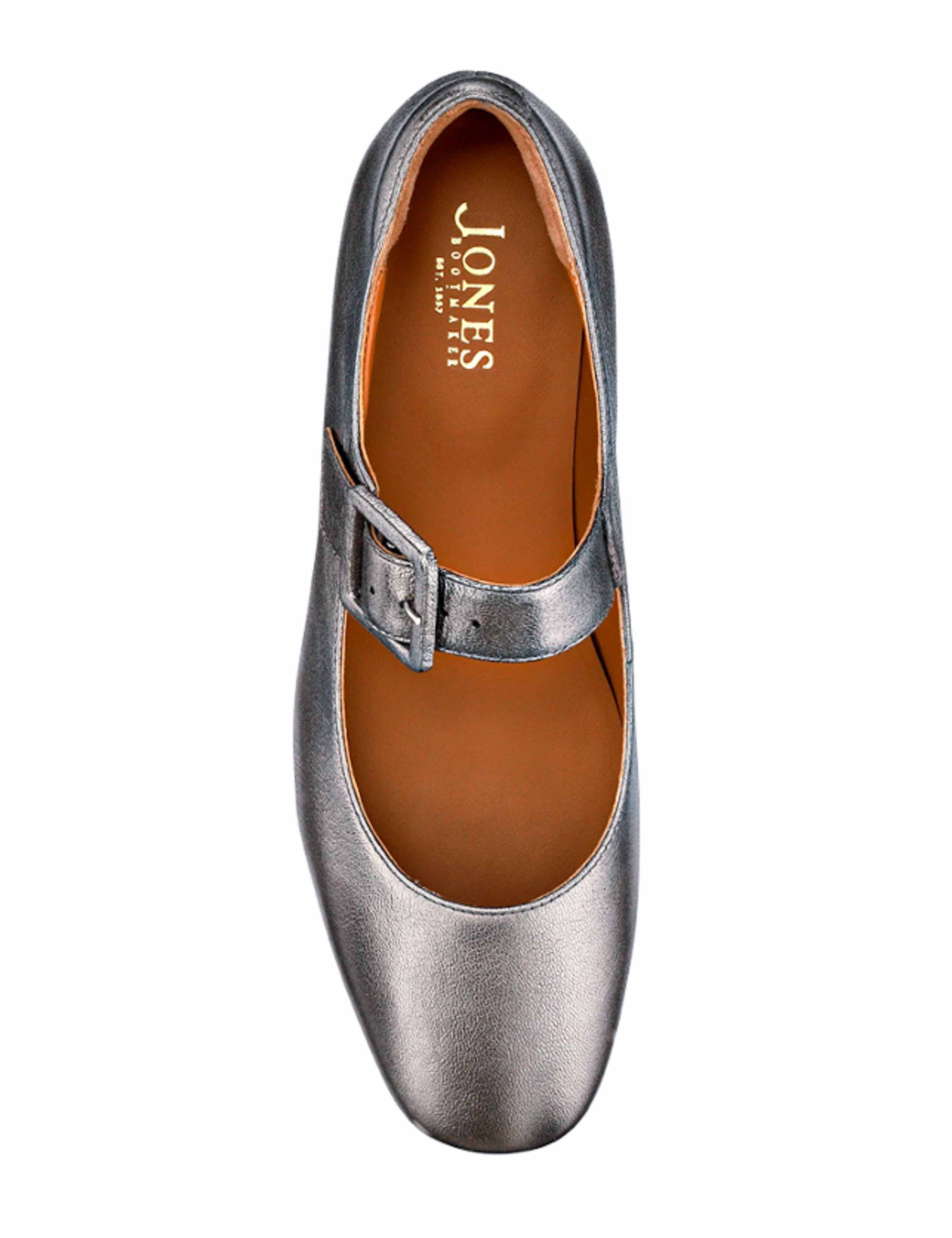 Leather Metallic Buckle Block Heel Mary Jane Shoes 4 of 7