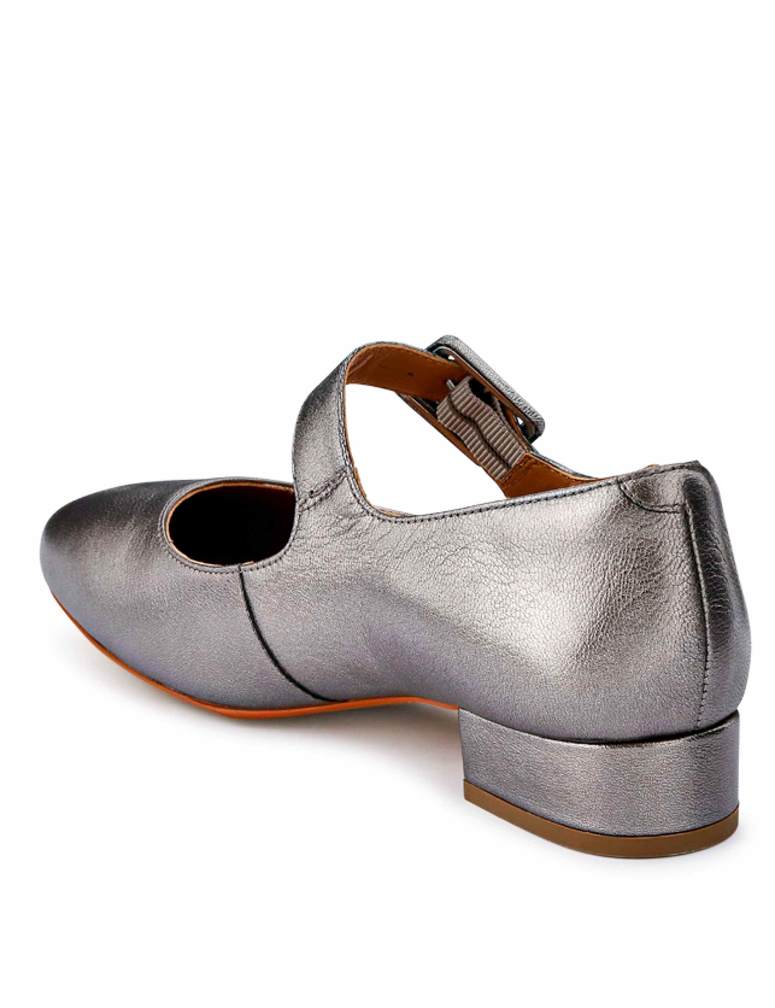 Leather Metallic Buckle Block Heel Mary Jane Shoes 6 of 7