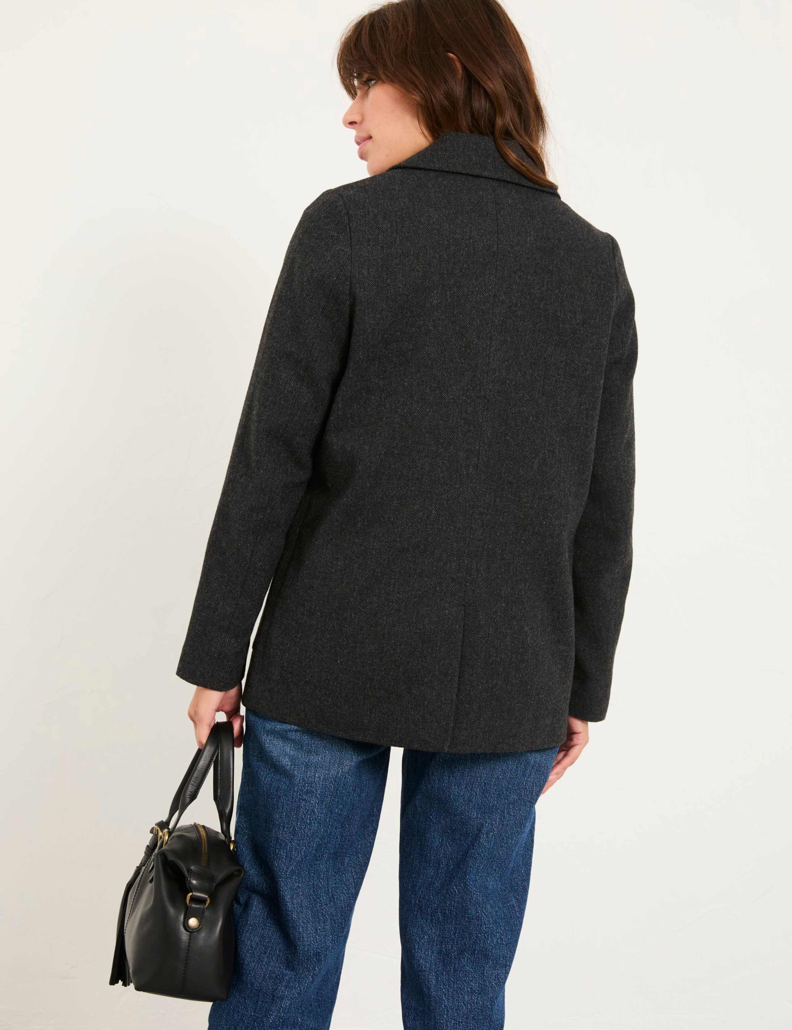 Wool Blend Single Breasted Blazer 4 of 6