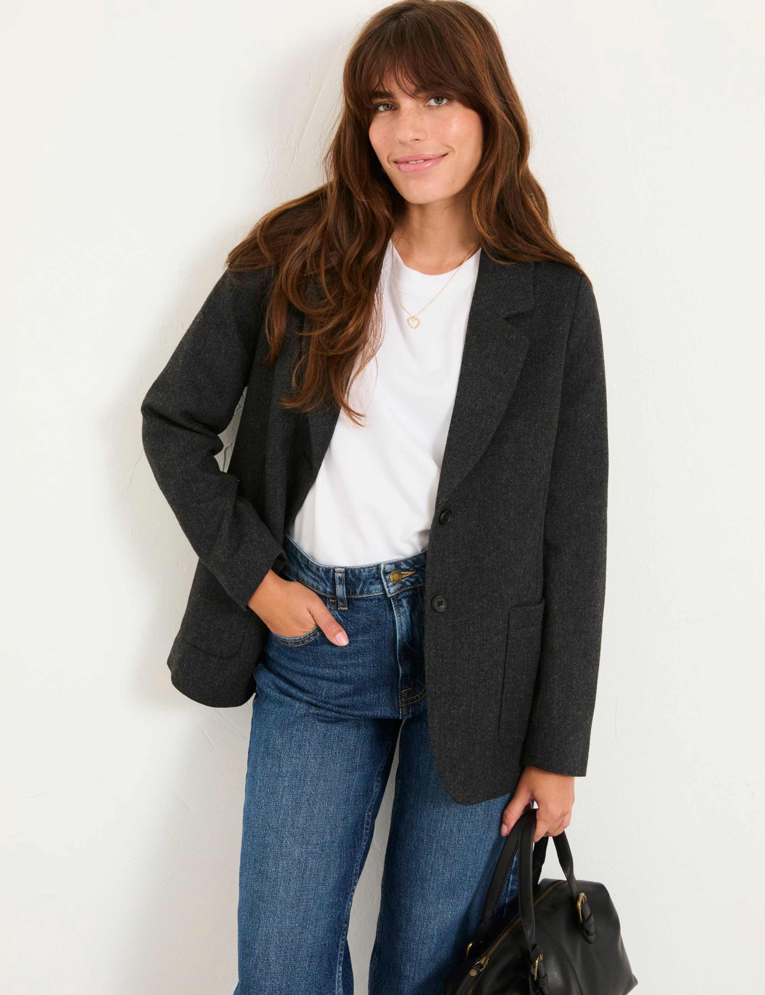 Wool Blend Single Breasted Blazer 5 of 6