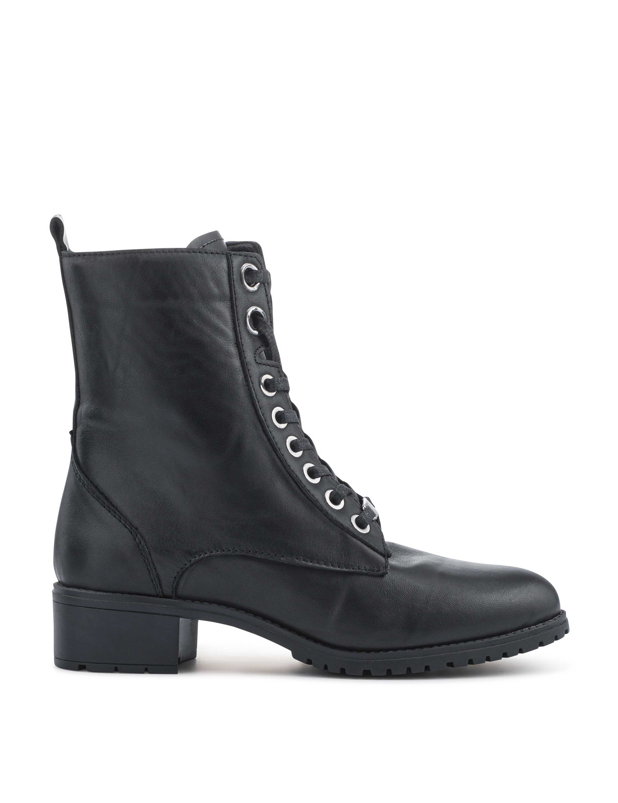 Leather Lace Up Block Heel Ankle Boots 2 of 6