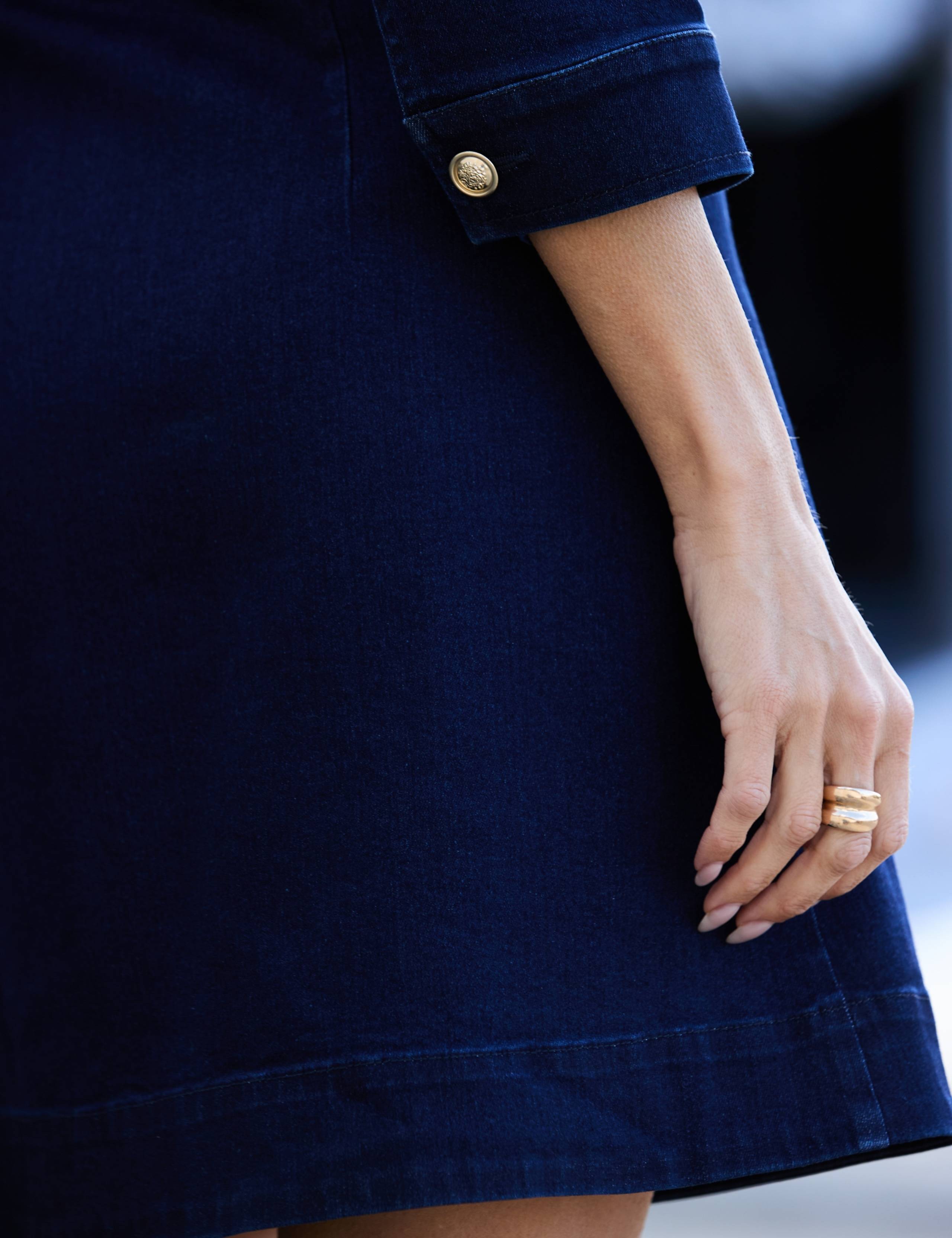 Denim Zip Up Midi Swing Dress 4 of 6