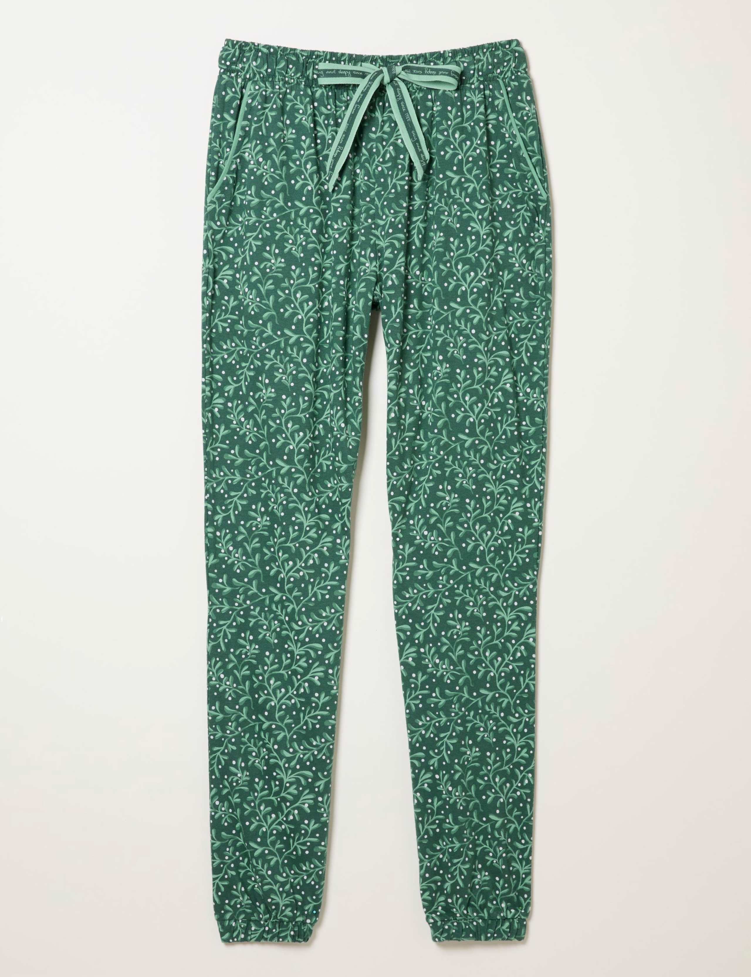 Cotton Modal Mistletoe Print Pyjama Bottoms 2 of 7