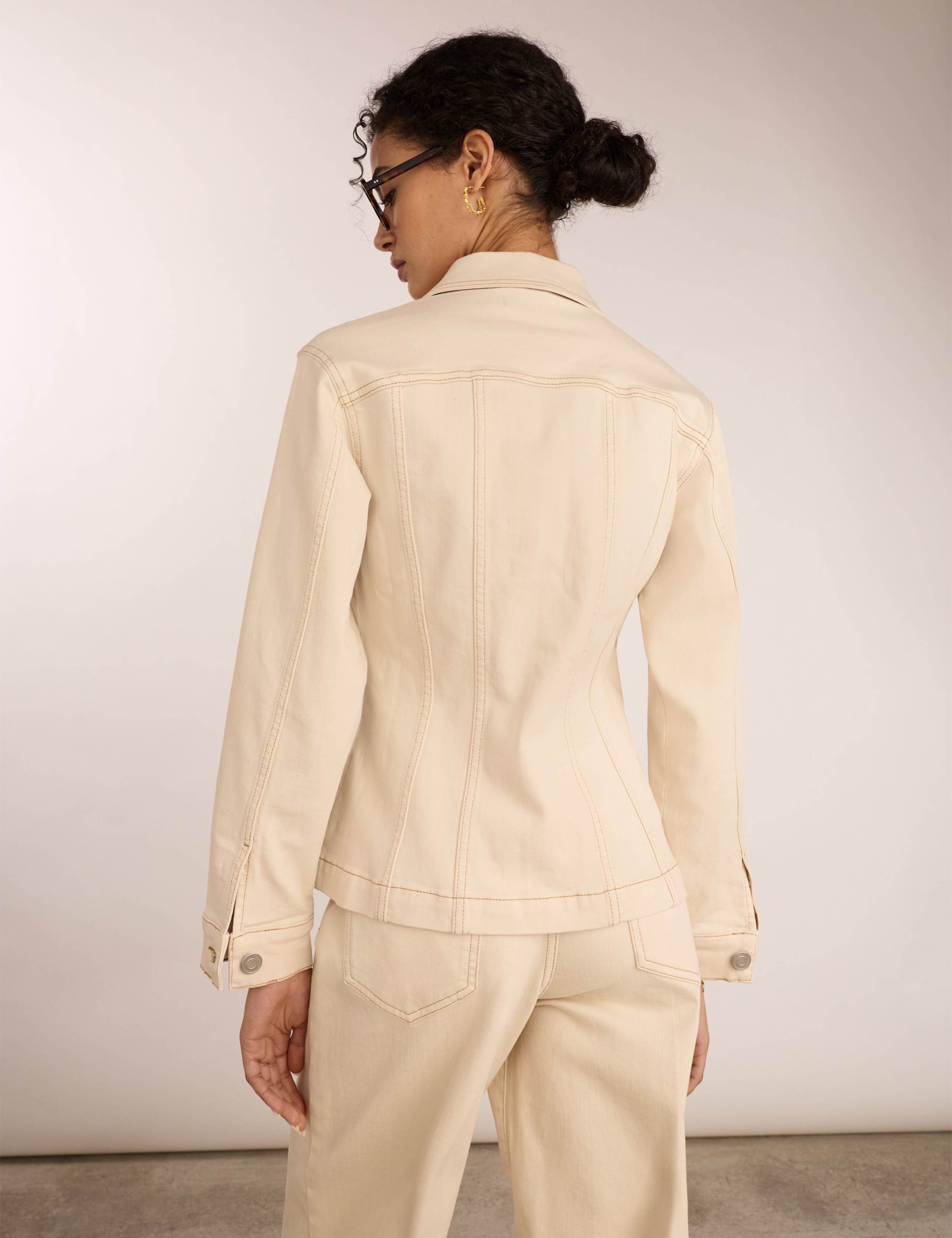 Cotton Rich Denim Collared Jacket 4 of 6