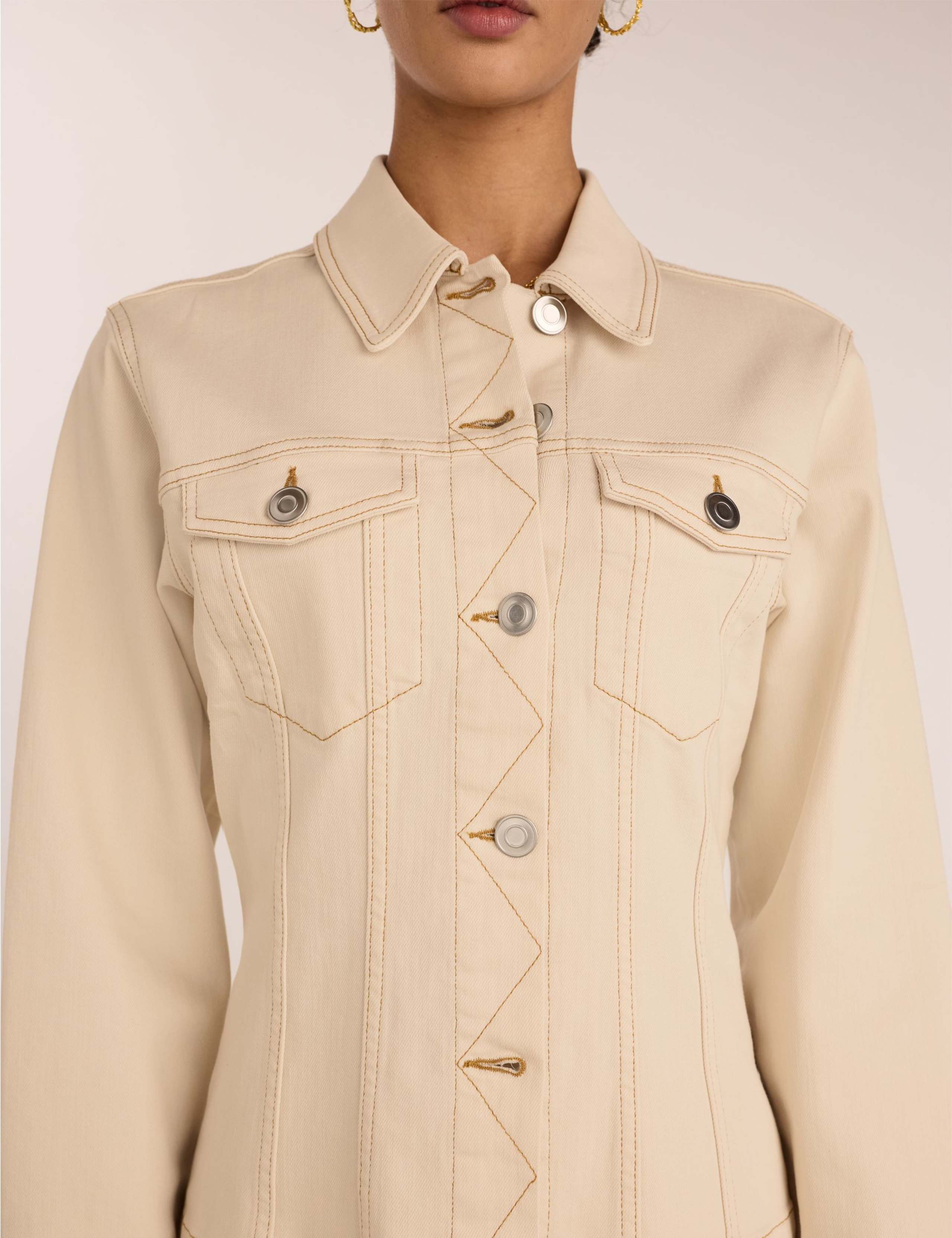 Cotton Rich Denim Collared Jacket 6 of 6