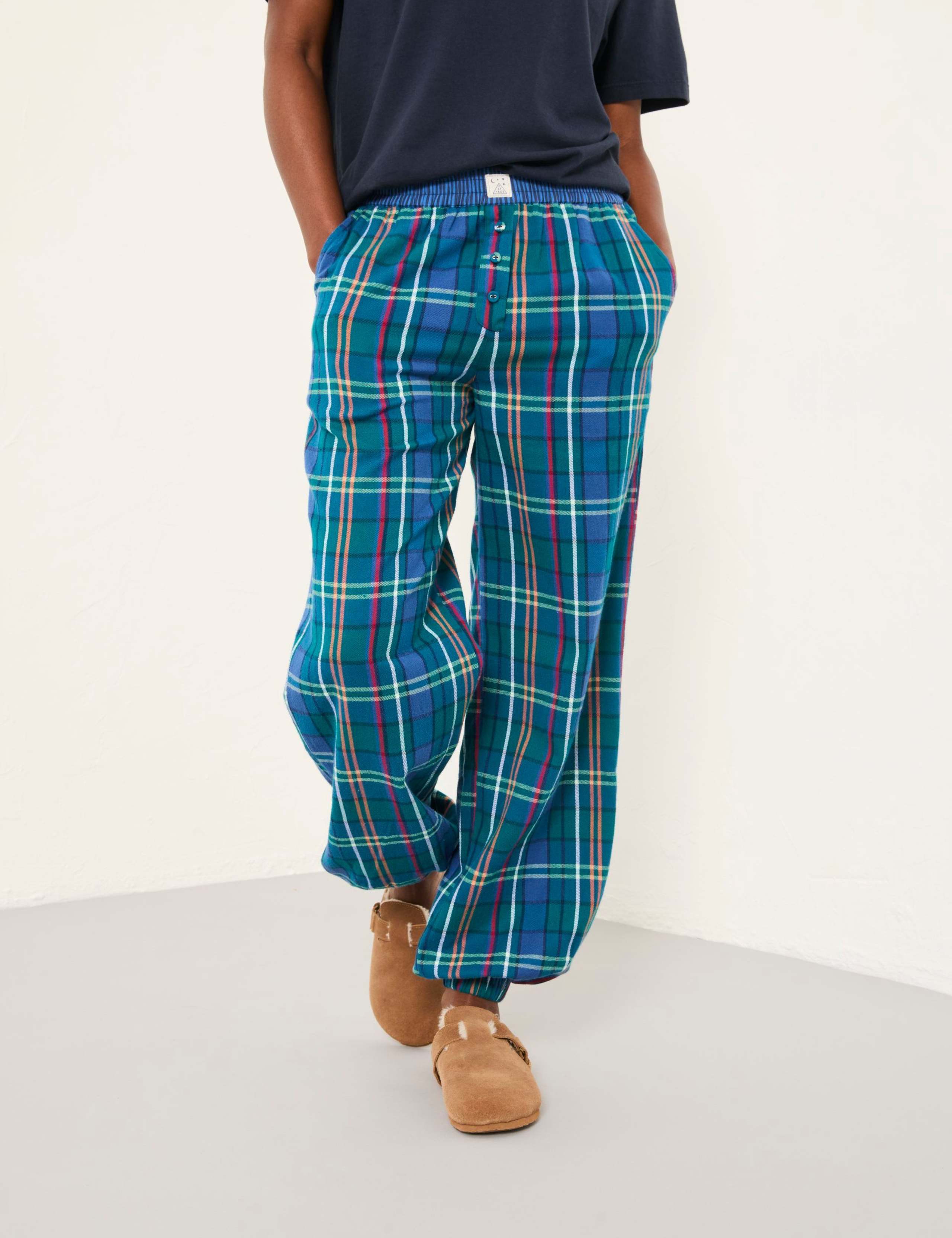Pure Cotton Checked Pyjama Bottoms 3 of 5