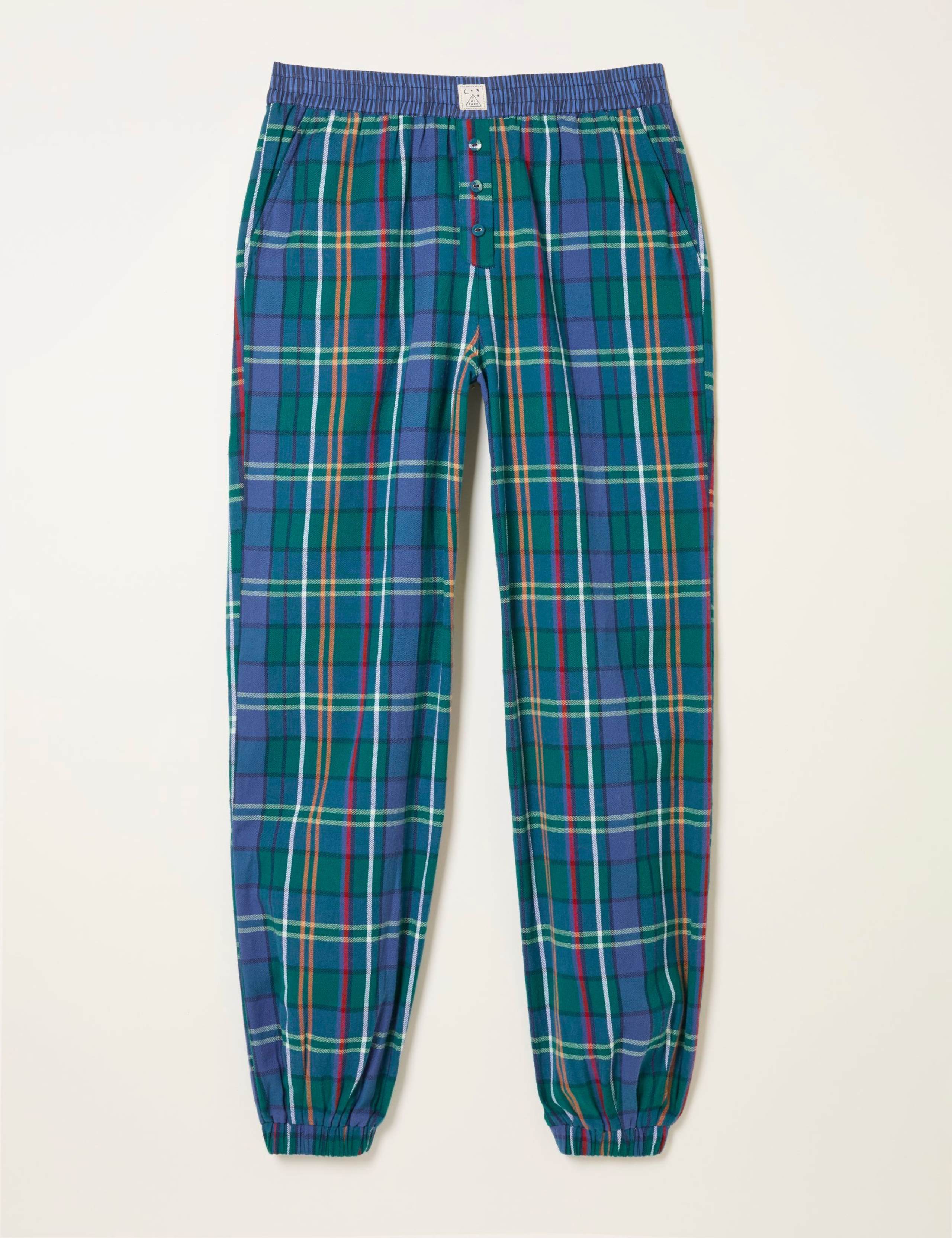 Pure Cotton Checked Pyjama Bottoms 2 of 5