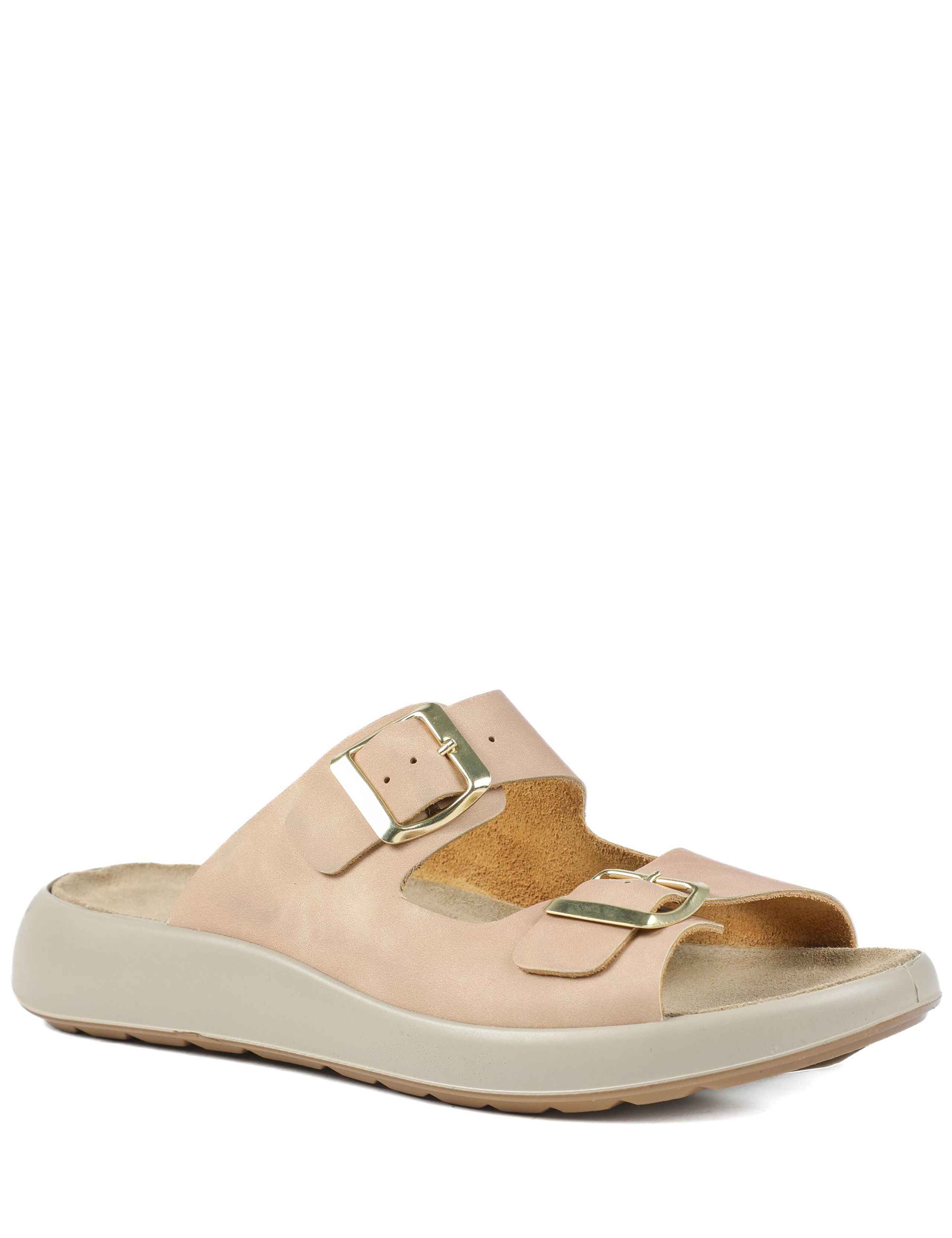 Leather Buckle Flatform Sliders 2 of 5