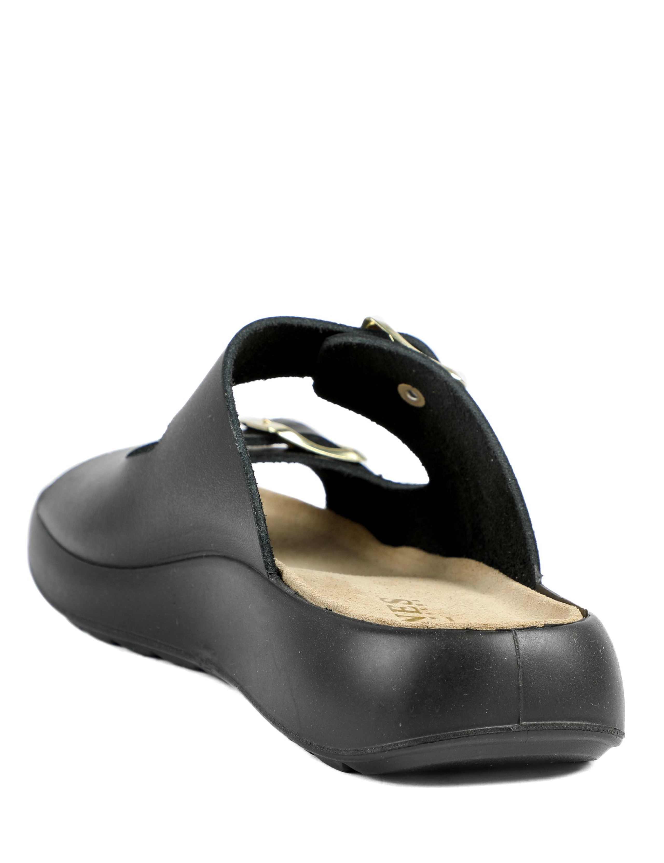 Leather Buckle Flatform Sliders 4 of 5