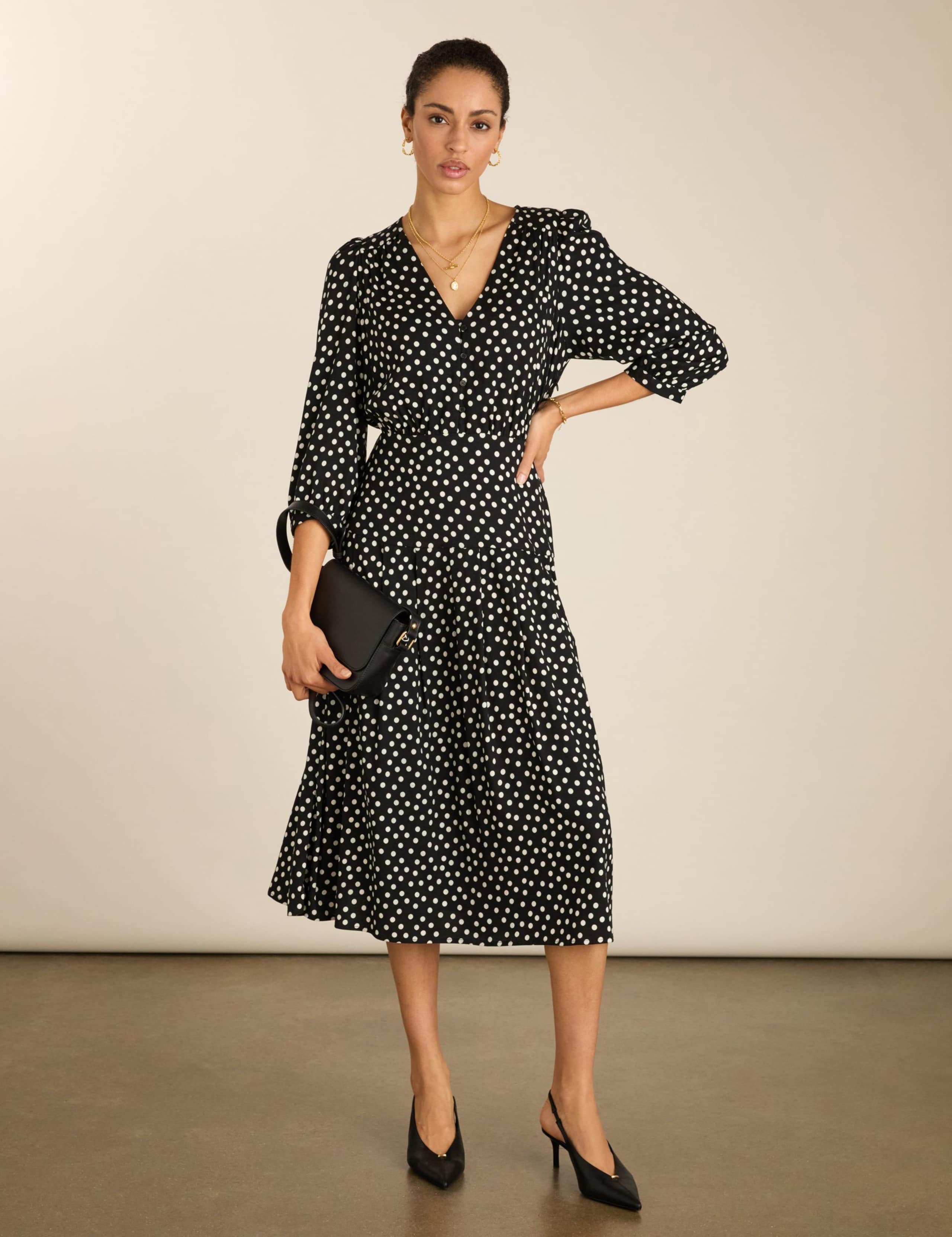 Polka Dot Midi Tea Dress 1 of 4