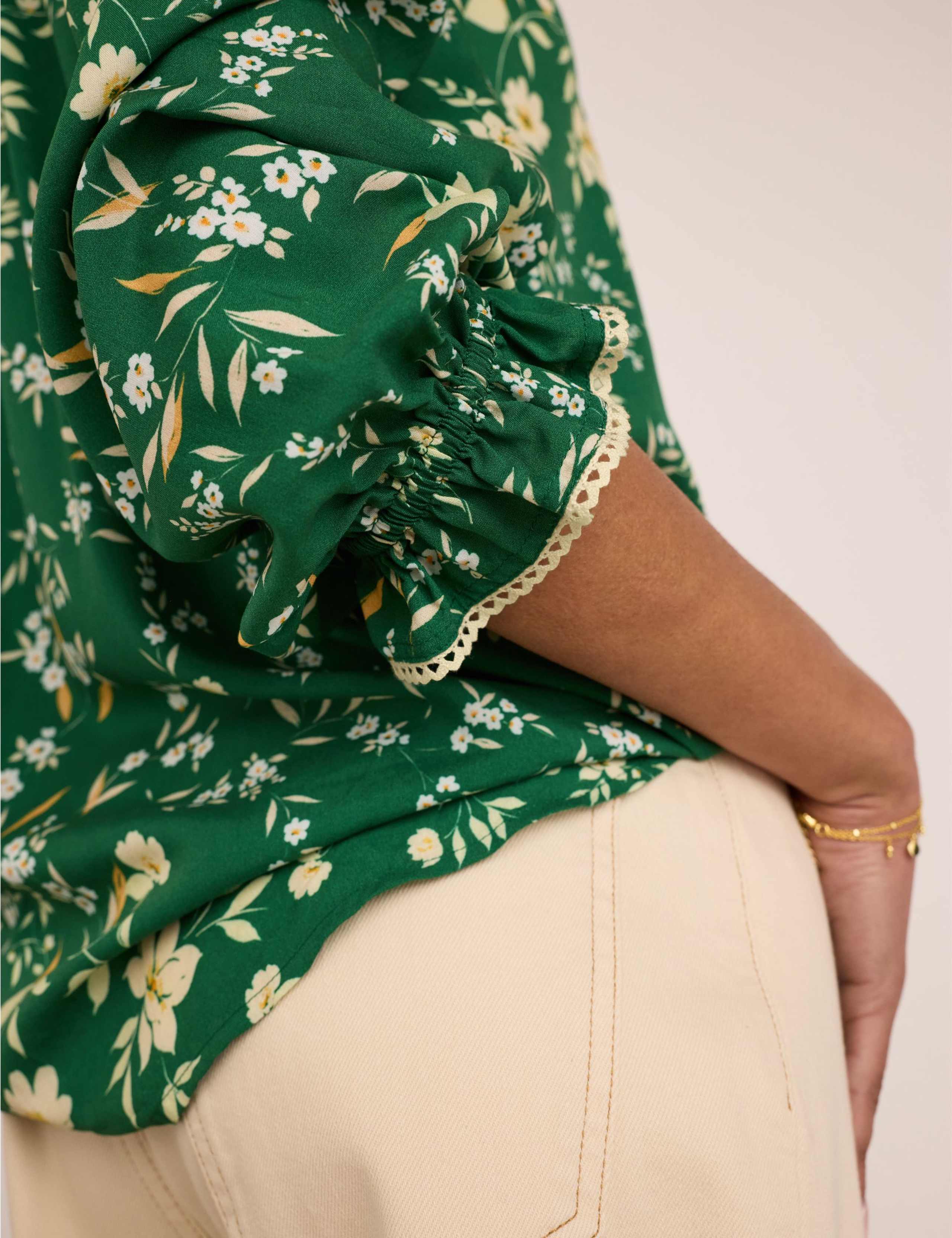 Floral Blouson Sleeve Blouse 5 of 5