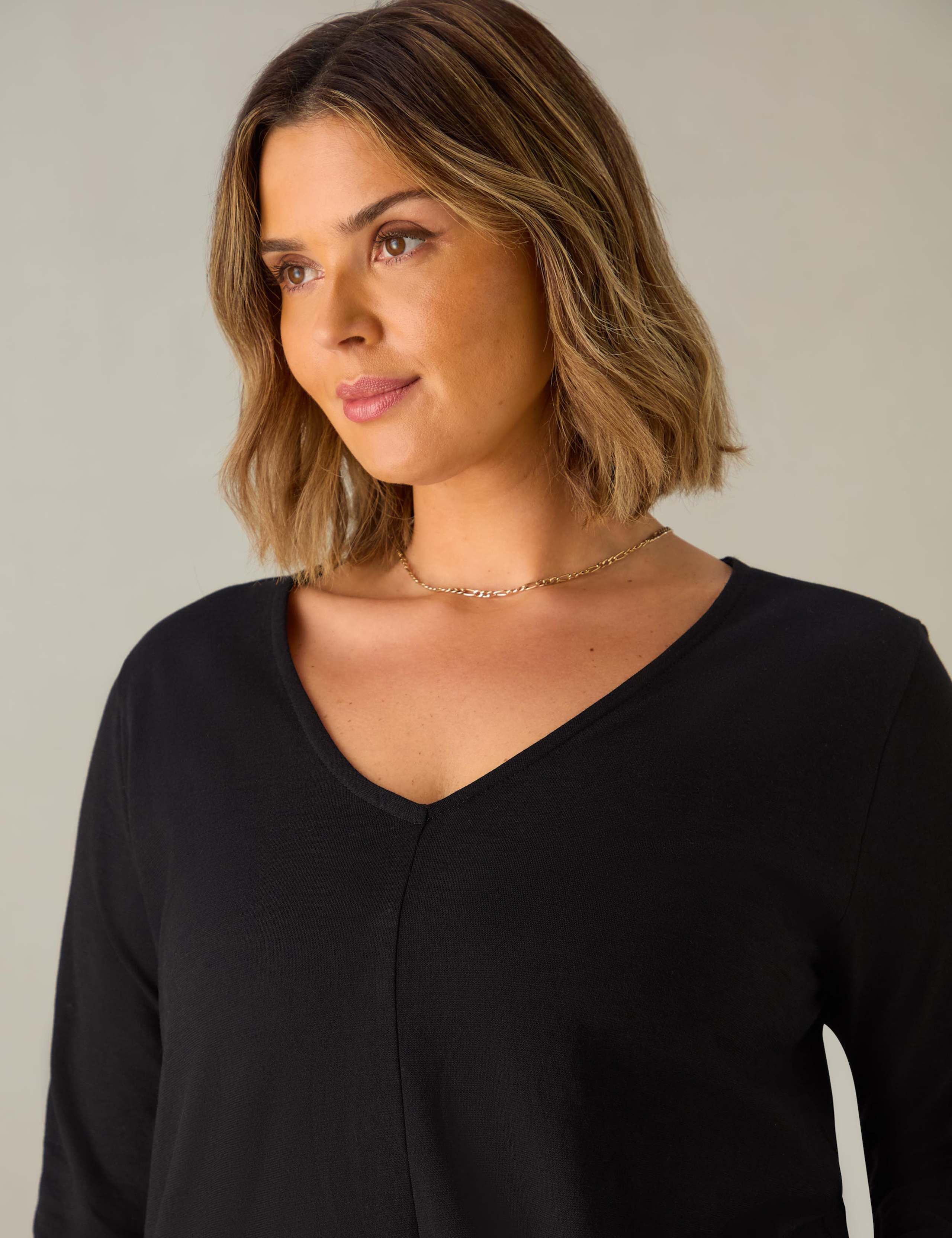 Pure Cotton V-neck T-Shirt 2 of 3