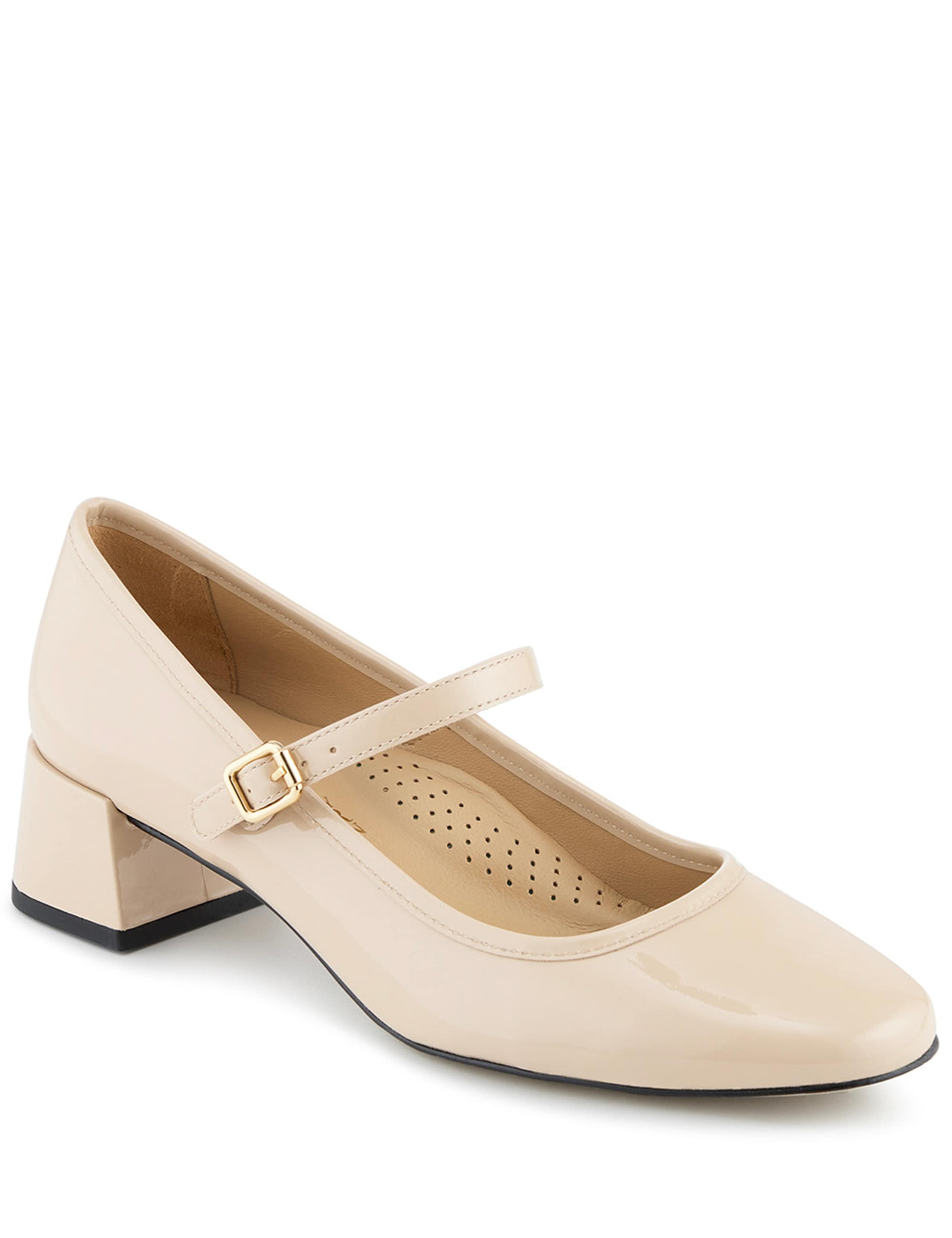 Leather Block Heel Mary Jane Shoes 3 of 6