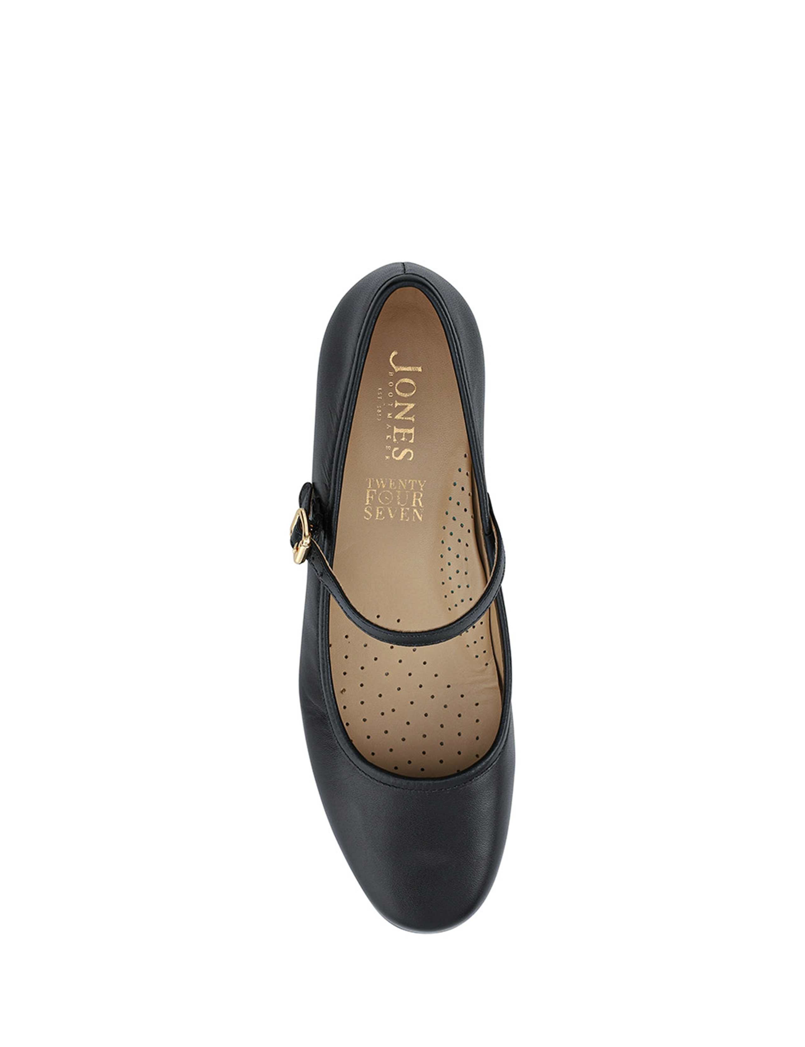 Leather Block Heel Mary Jane Shoes 3 of 6