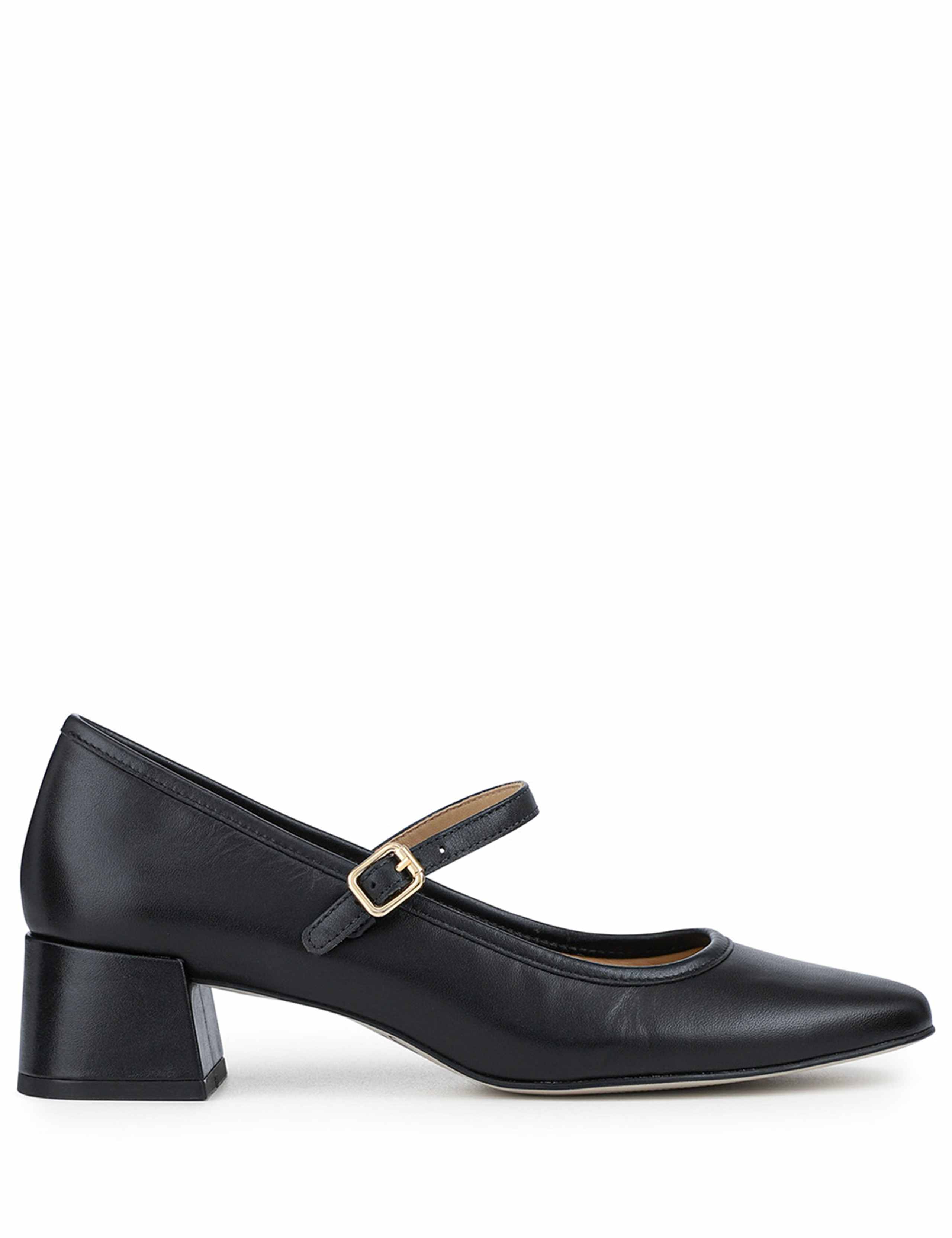 Leather Block Heel Mary Jane Shoes 5 of 6
