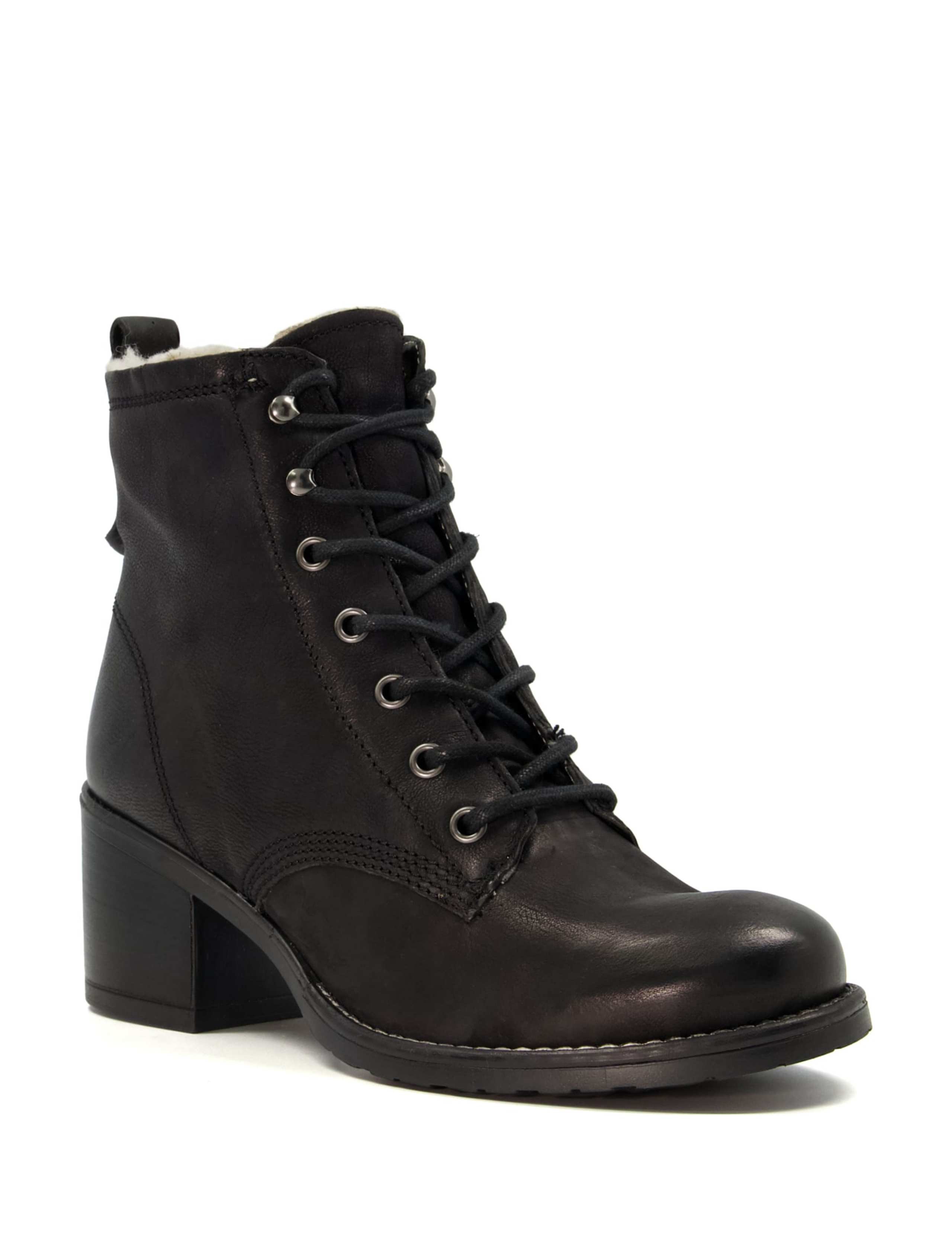 Leather Lace Up Block Heel Ankle Boots 2 of 5