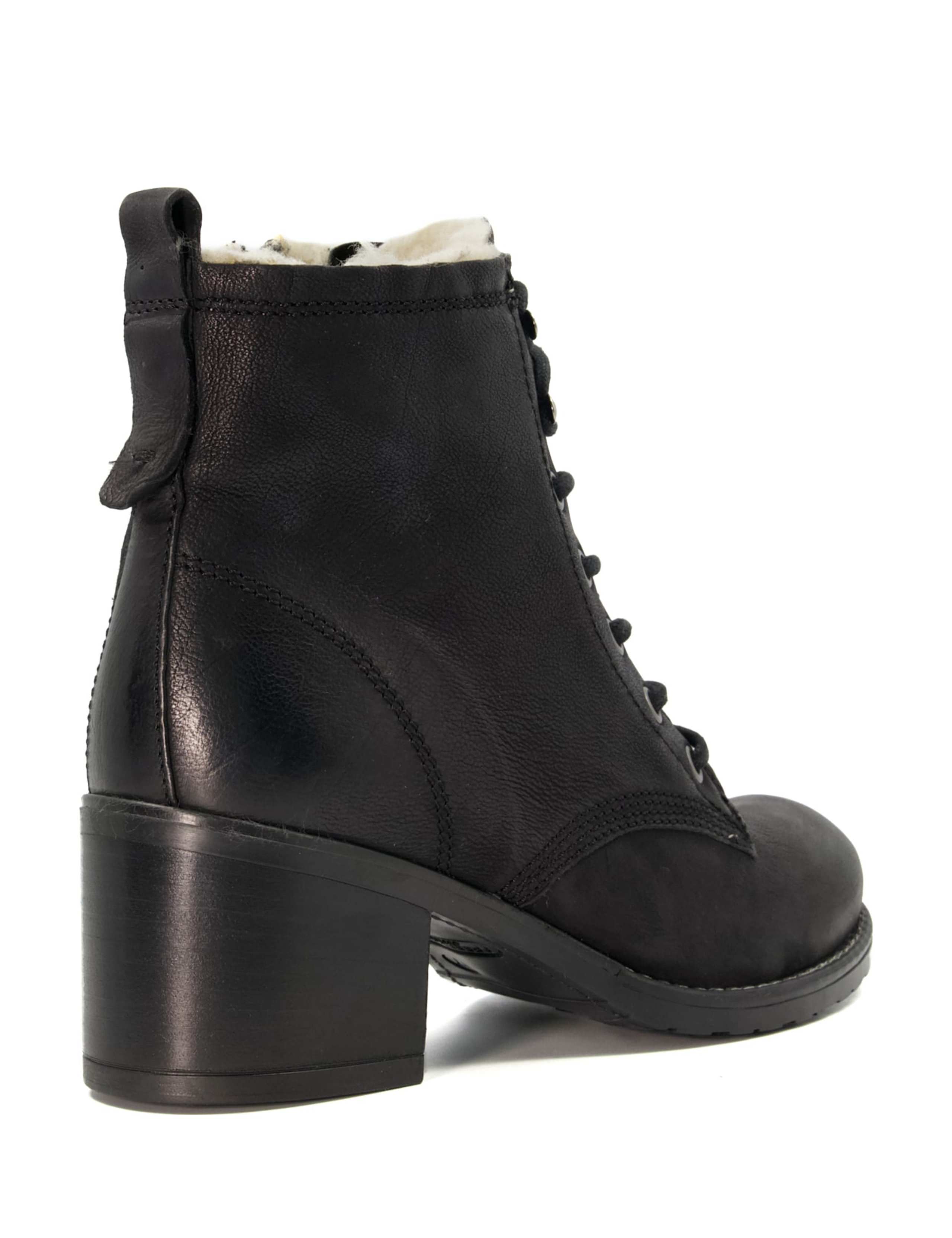 Leather Lace Up Block Heel Ankle Boots 4 of 5