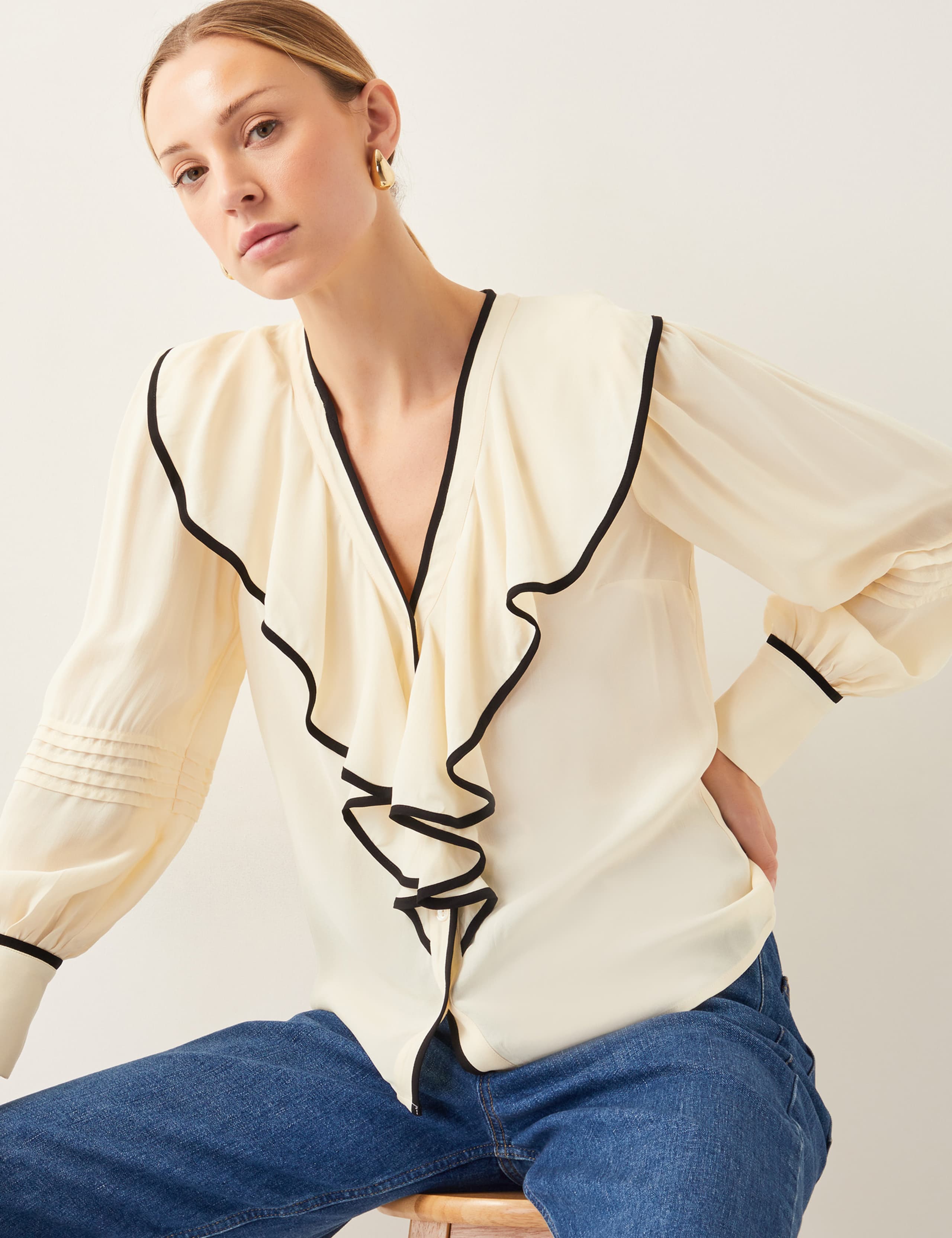 V-Neck Ruffle Blouse 3 of 4
