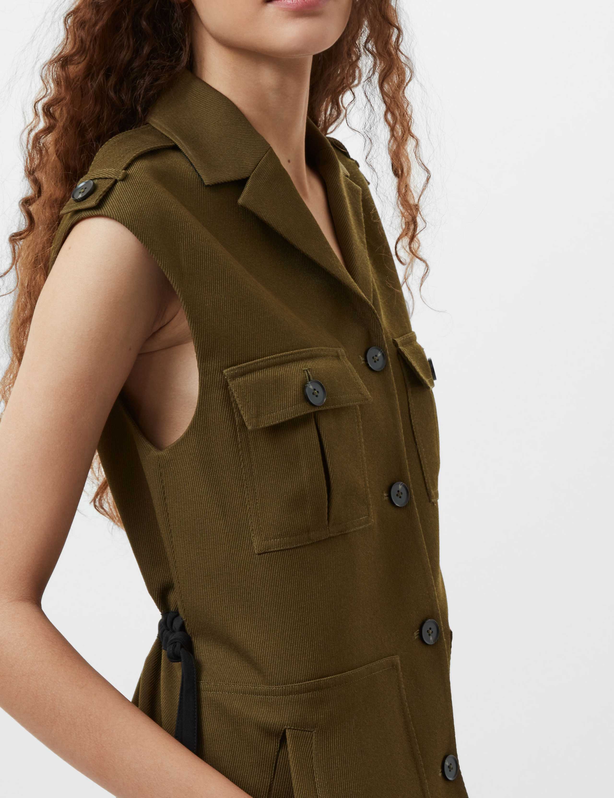 Twill V-Neck Collared Waistcoat 3 of 3