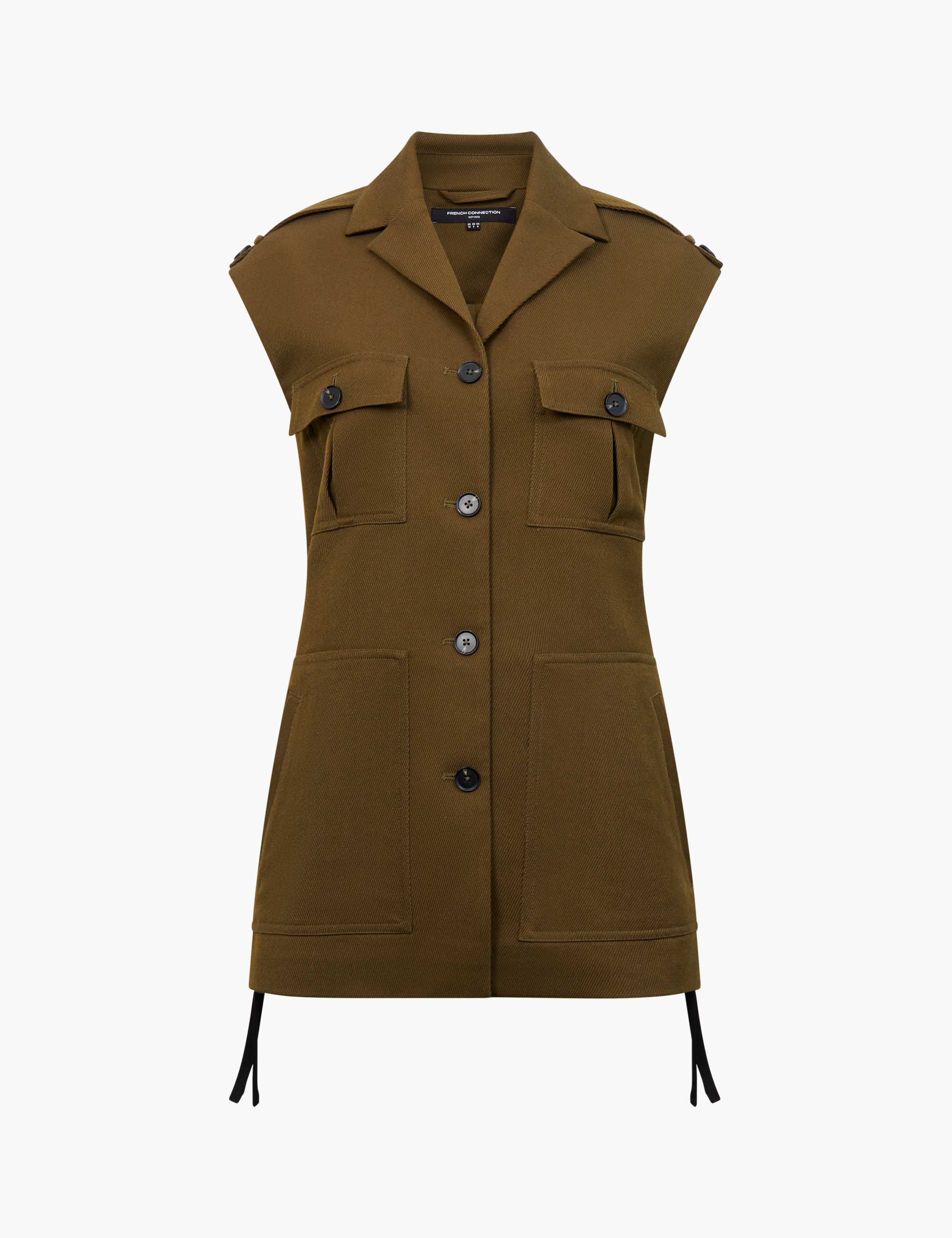 Twill V-Neck Collared Waistcoat 2 of 3