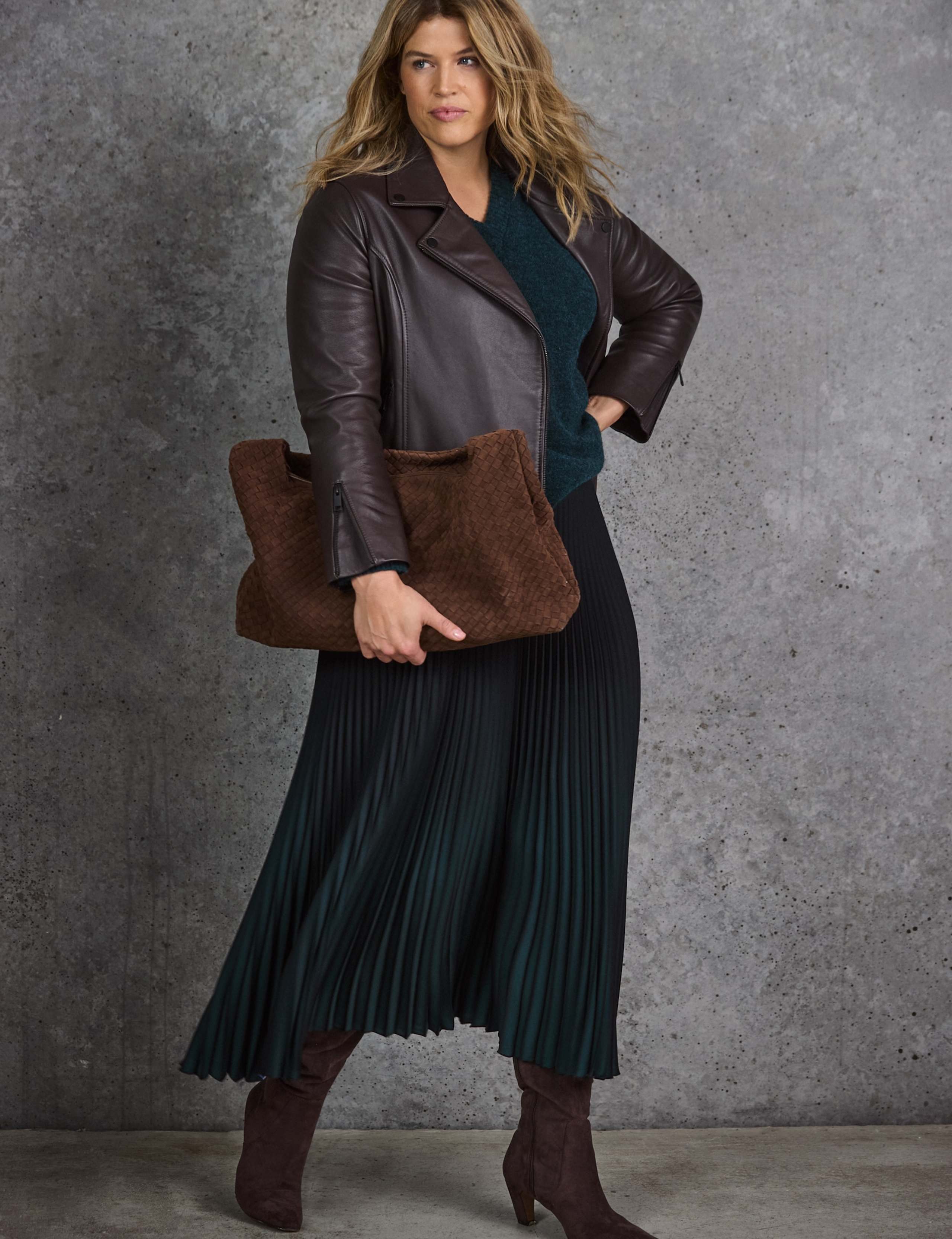 Leather Zip Cuff Biker Jacket 8 of 9