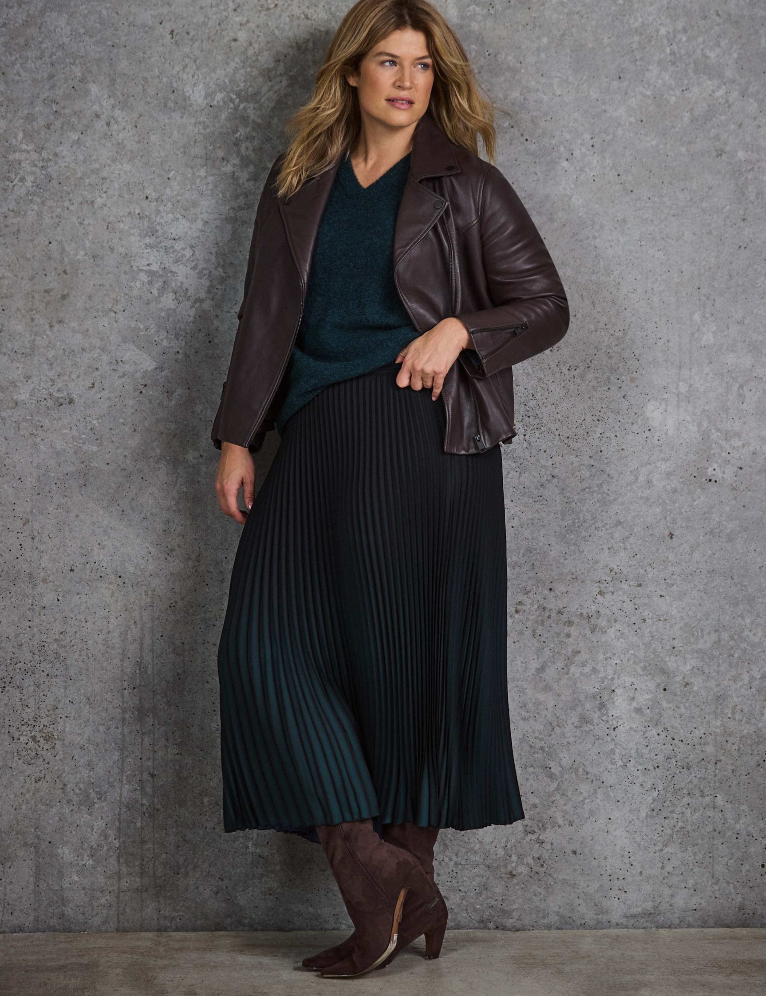 Leather Zip Cuff Biker Jacket 9 of 9