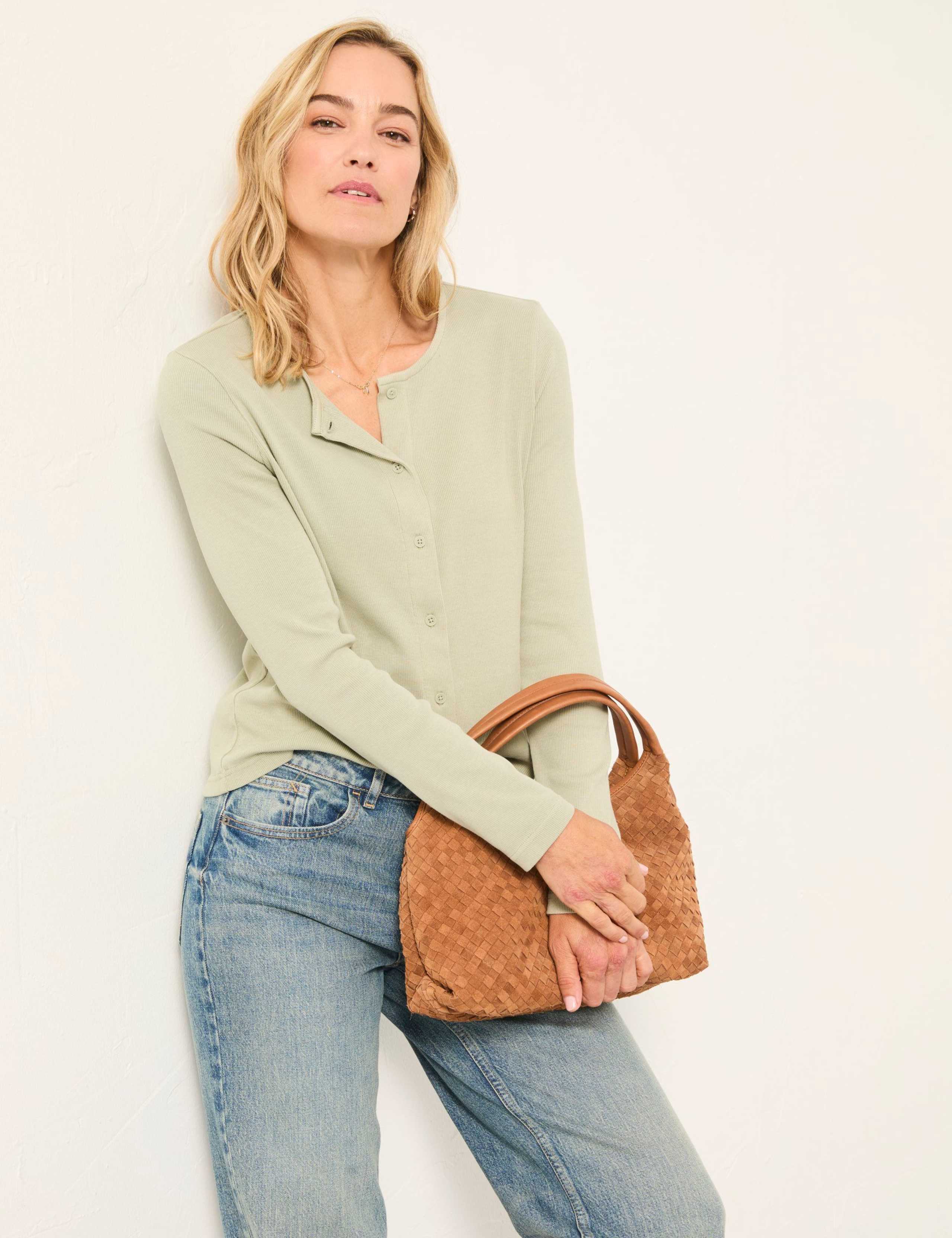 Cotton Rich Ribbed Pyjama Top 1 of 5