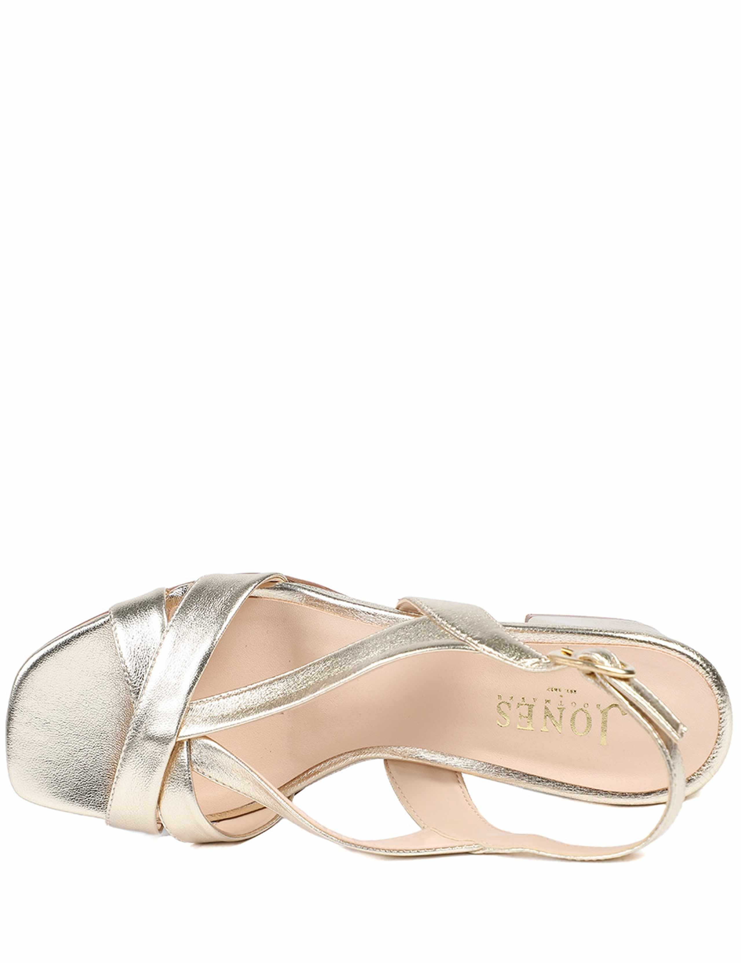 Leather Metallic Block Heel Sandals 4 of 6