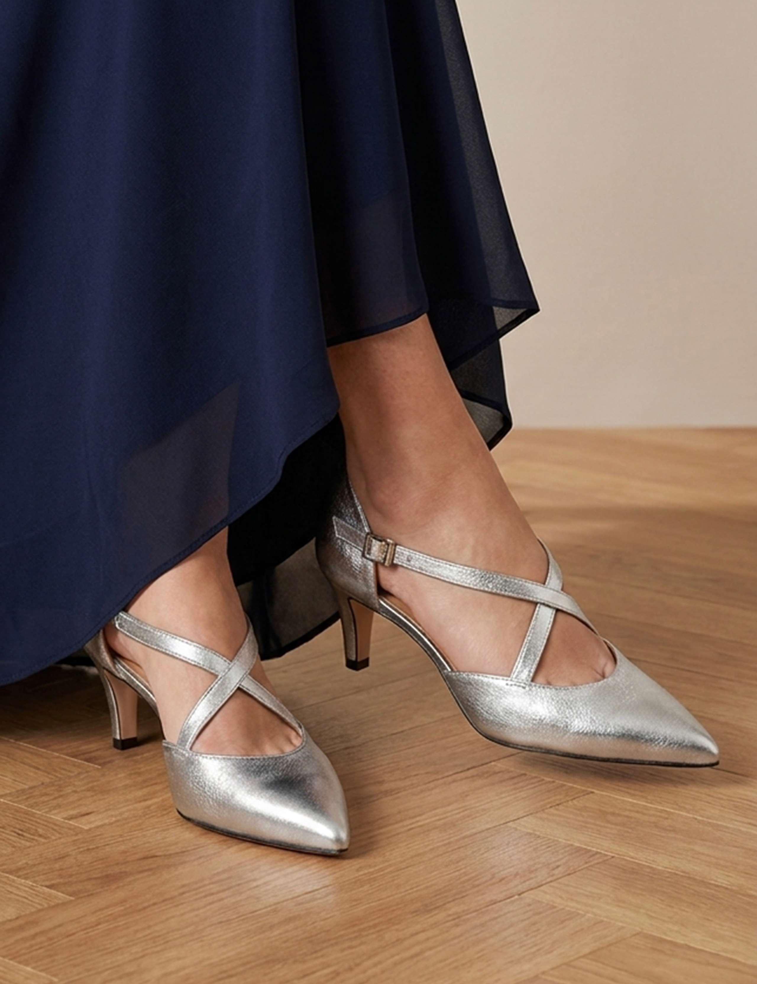 Wide Fit Leather Stiletto Heel Court Shoes 1 of 6