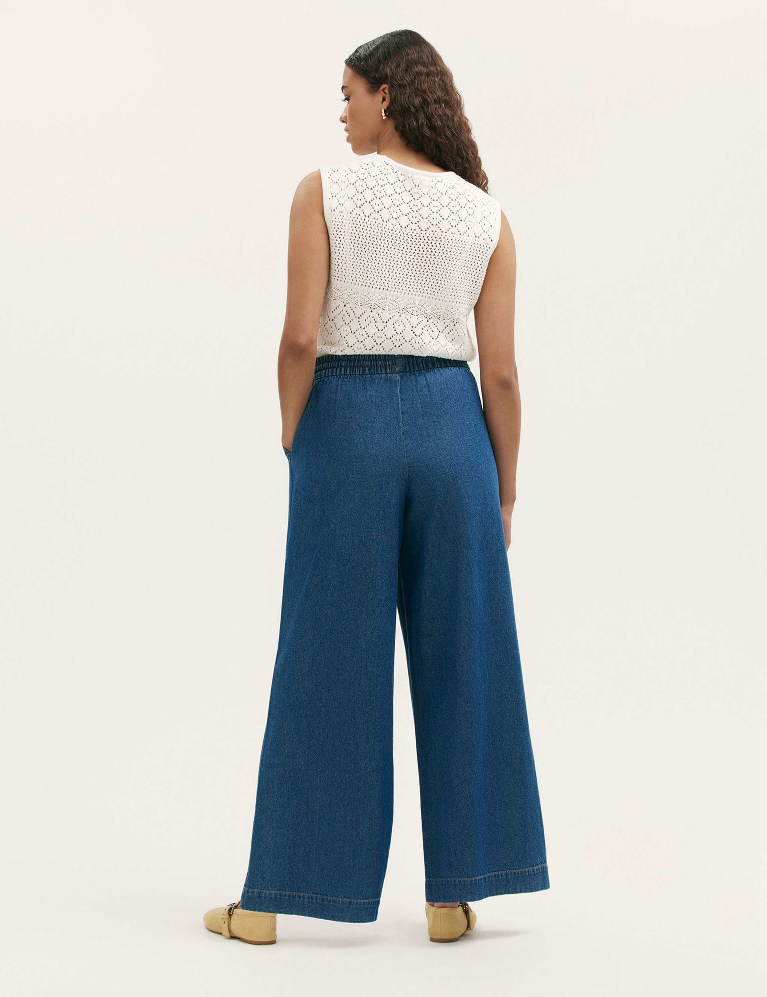 Denim Wide Leg Trousers 3 of 4