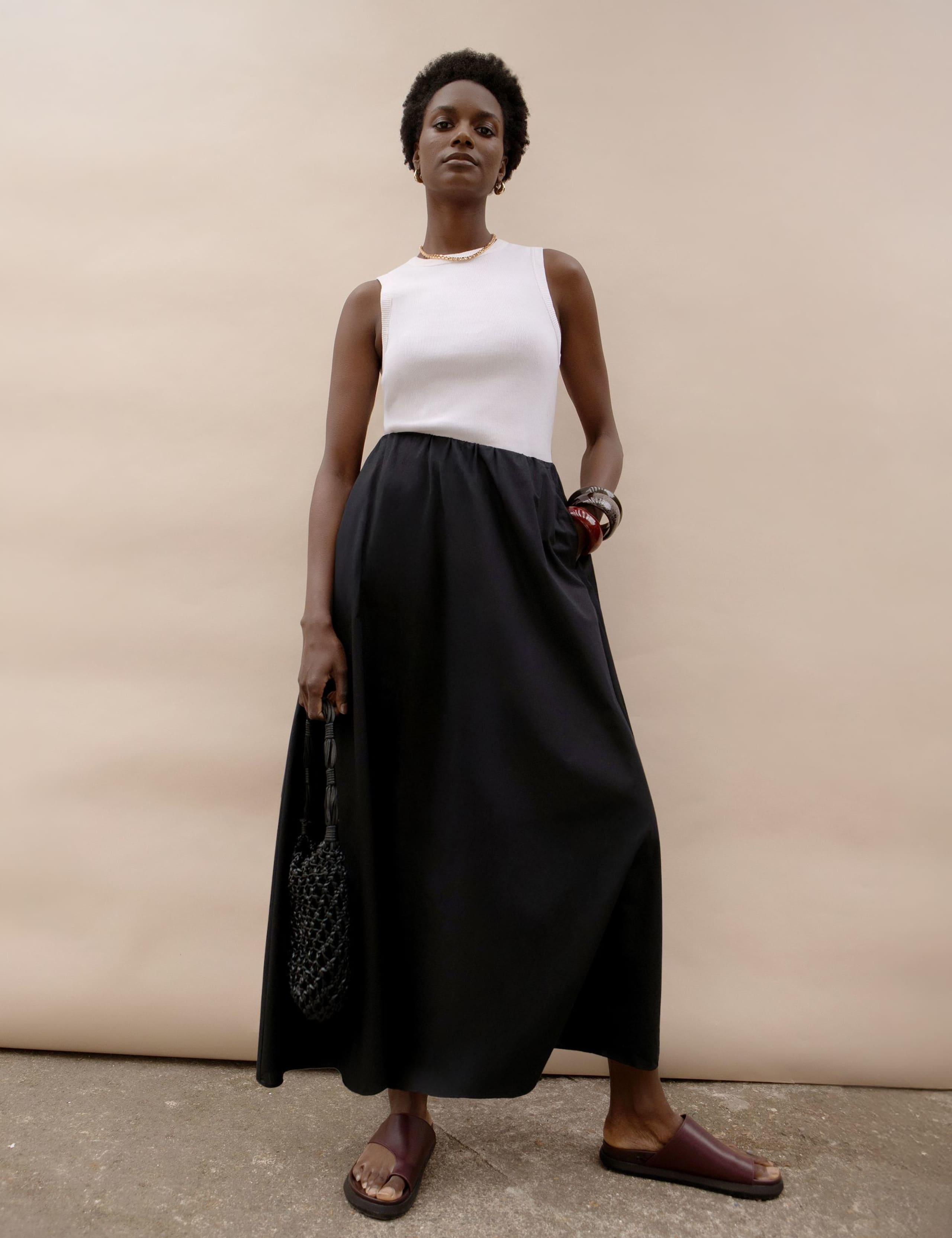 Pure Cotton Poplin Midaxi A-Line Skirt 2 of 6