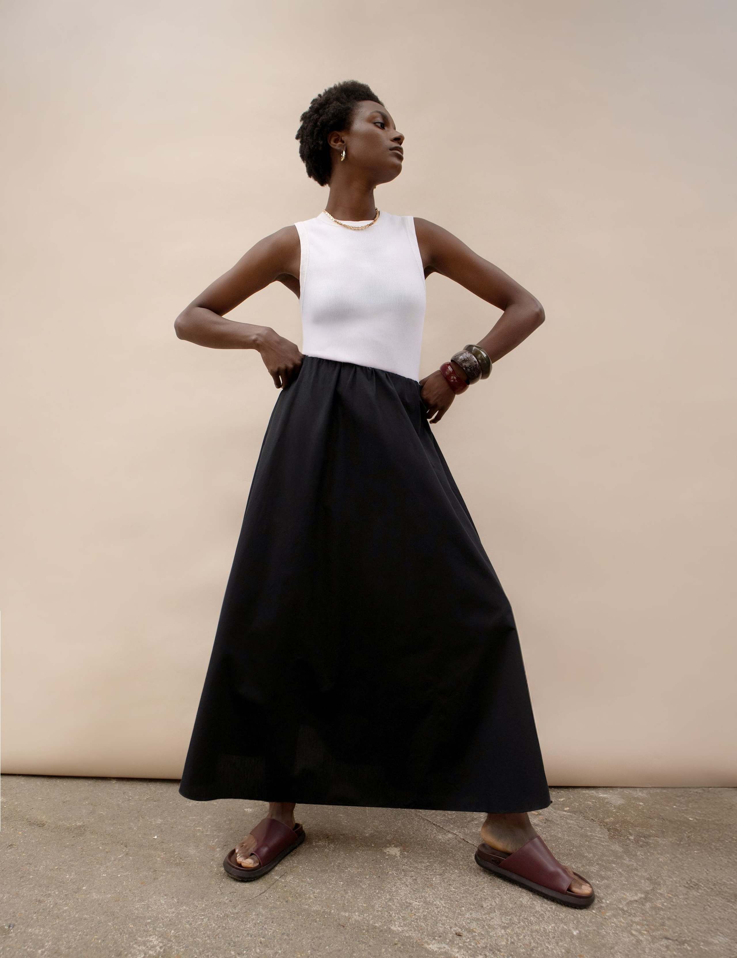 Pure Cotton Poplin Midaxi A-Line Skirt 3 of 6