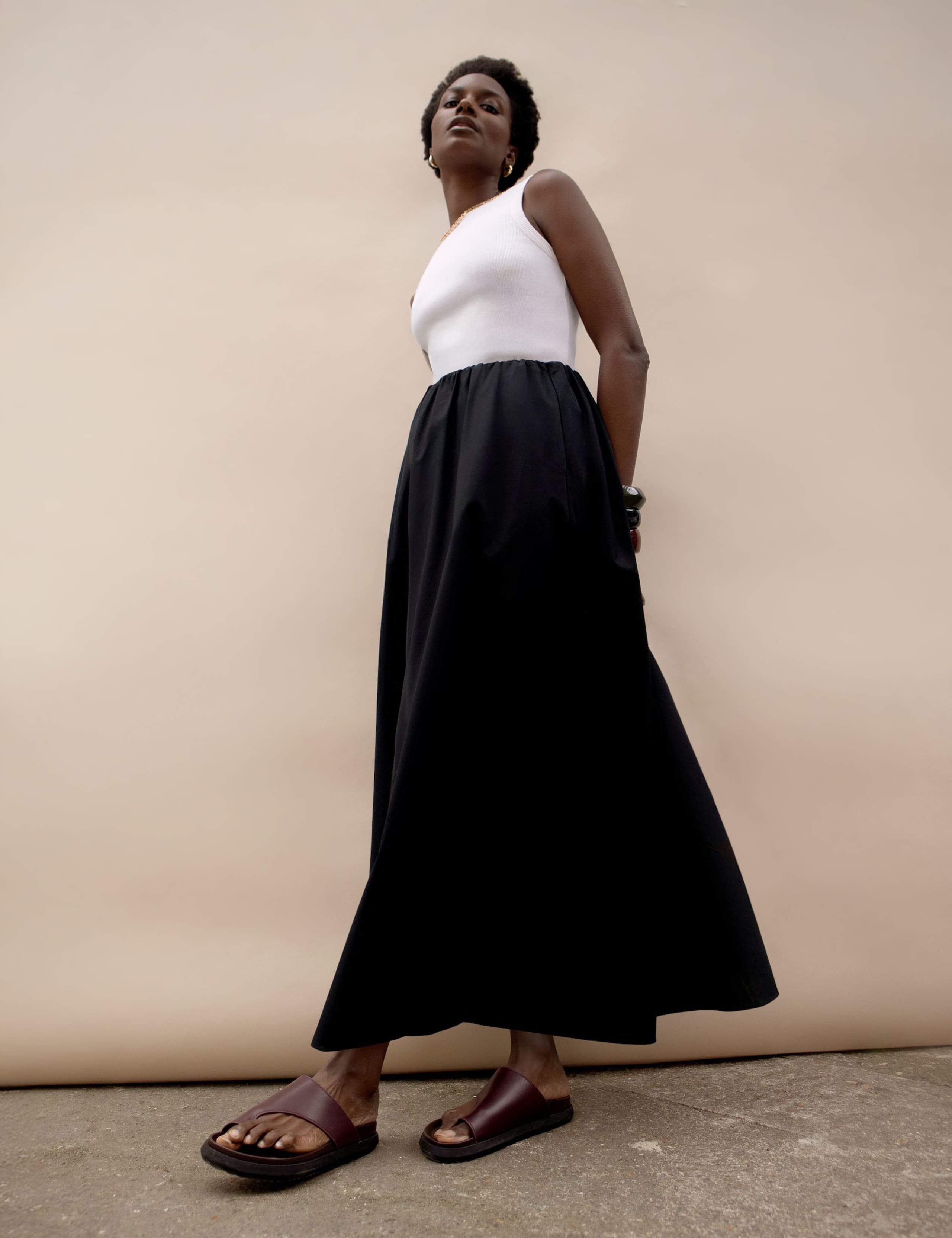 Pure Cotton Poplin Midaxi A-Line Skirt 4 of 6