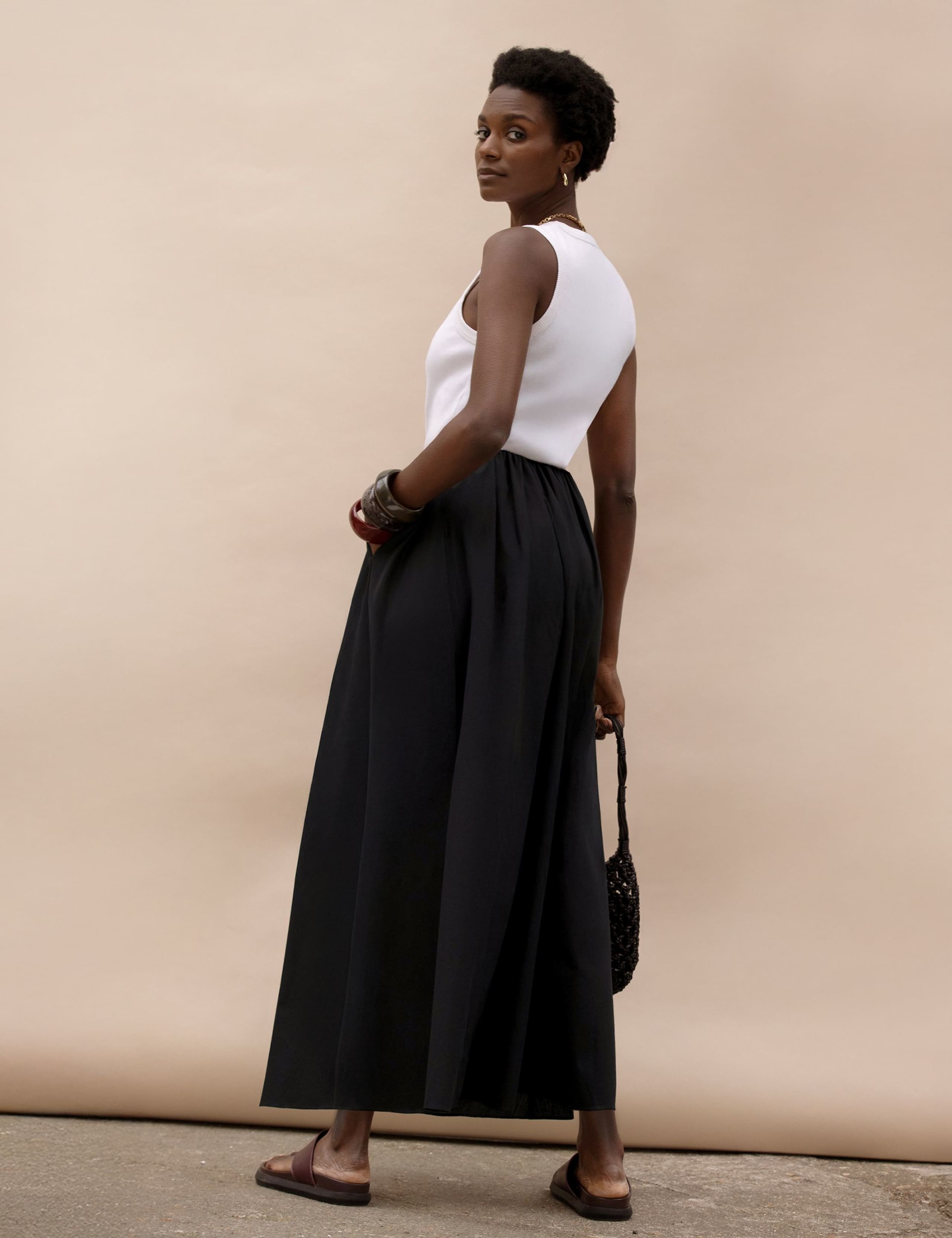 Pure Cotton Poplin Midaxi A-Line Skirt 5 of 6