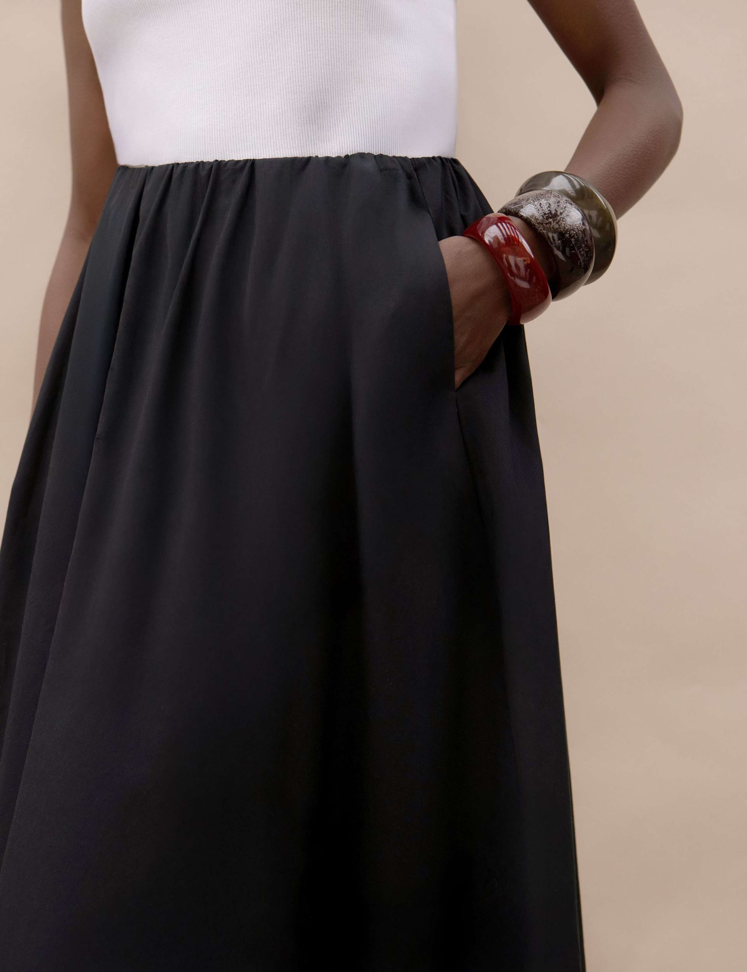 Pure Cotton Poplin Midaxi A-Line Skirt 6 of 6