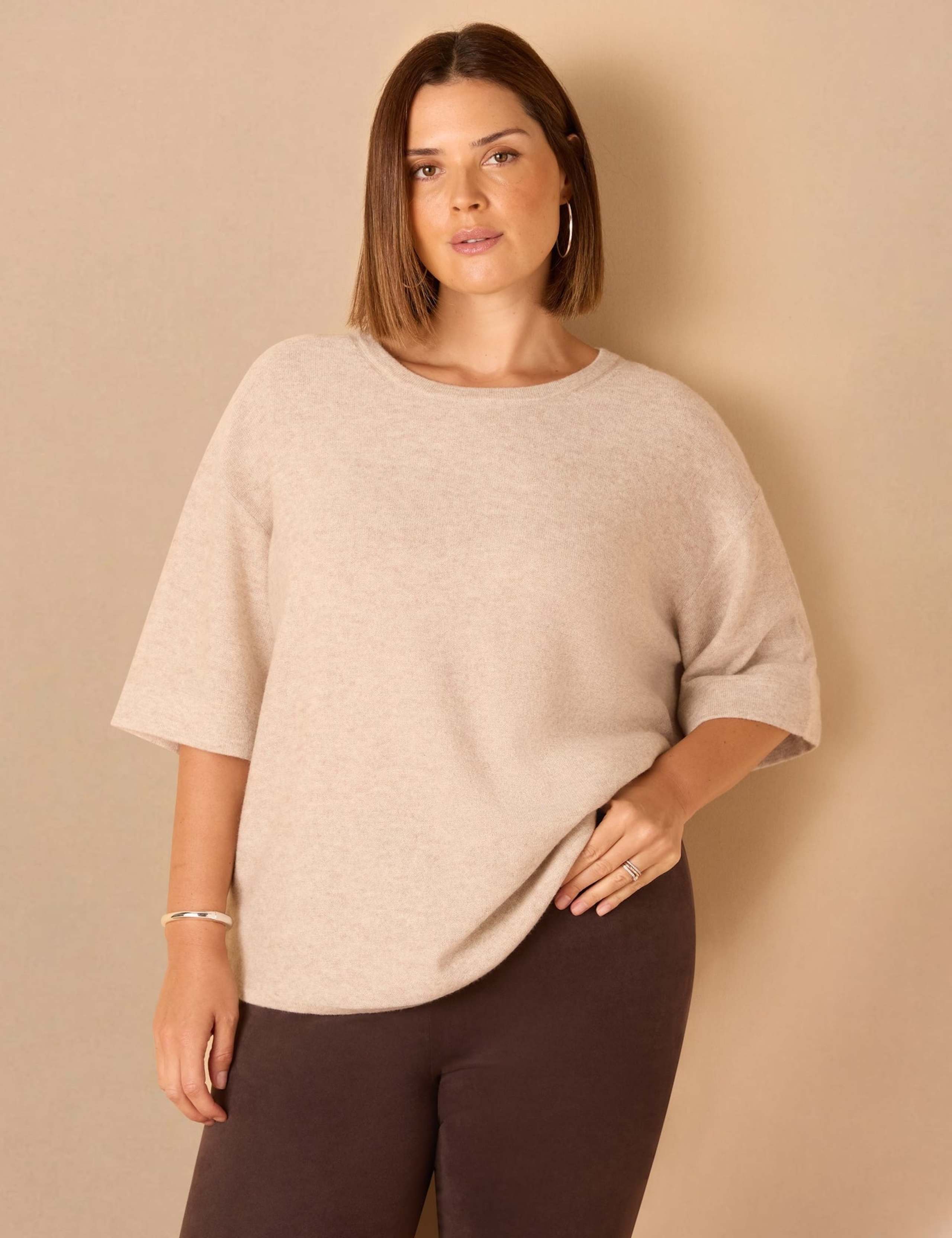 Wool Blend Ribbed Batwing Top 3 of 4