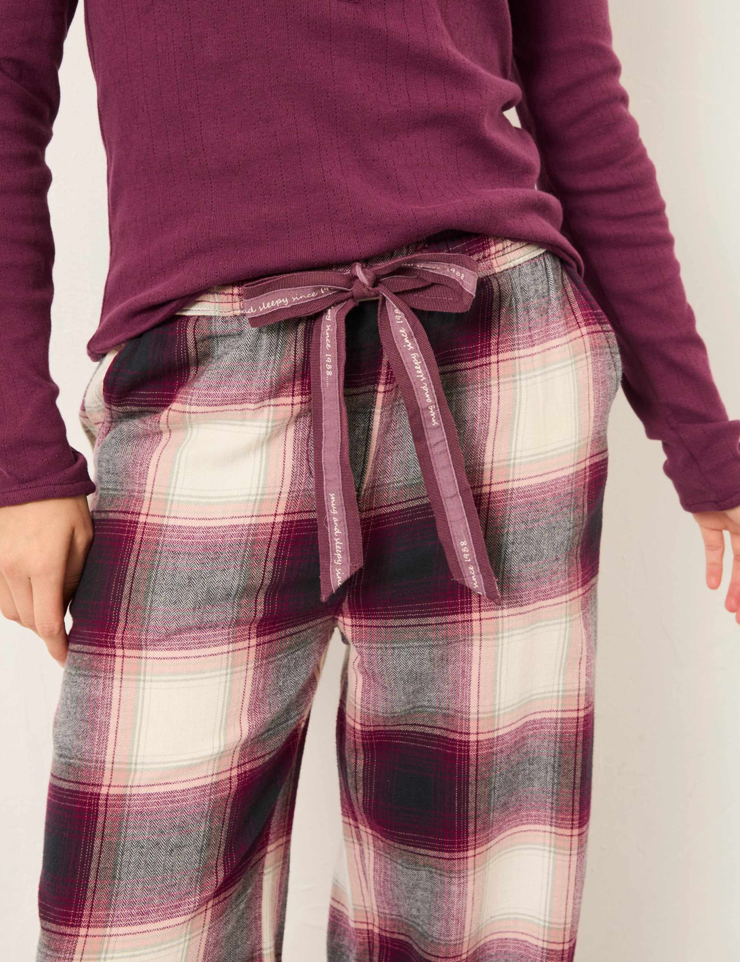 Pure Cotton Checked Pyjama Bottoms 5 of 7