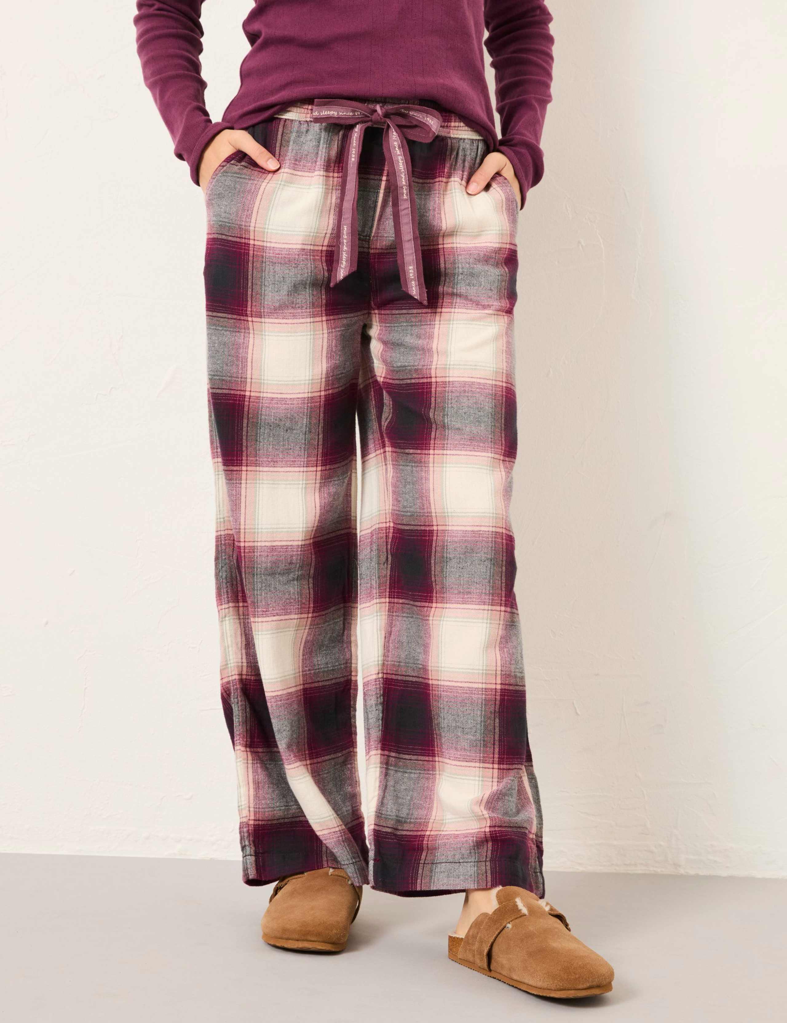 Pure Cotton Checked Pyjama Bottoms 6 of 7