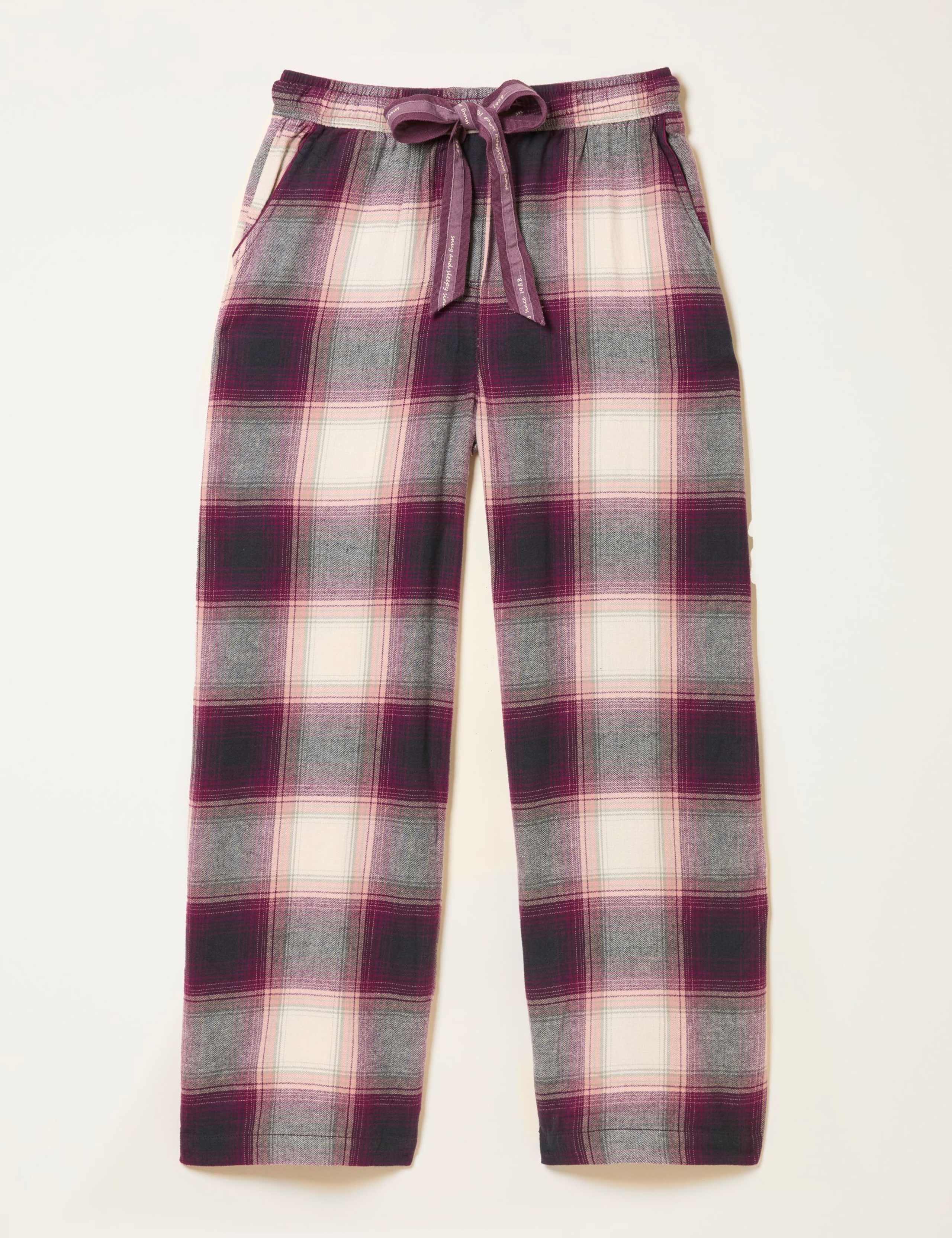 Pure Cotton Checked Pyjama Bottoms 2 of 7
