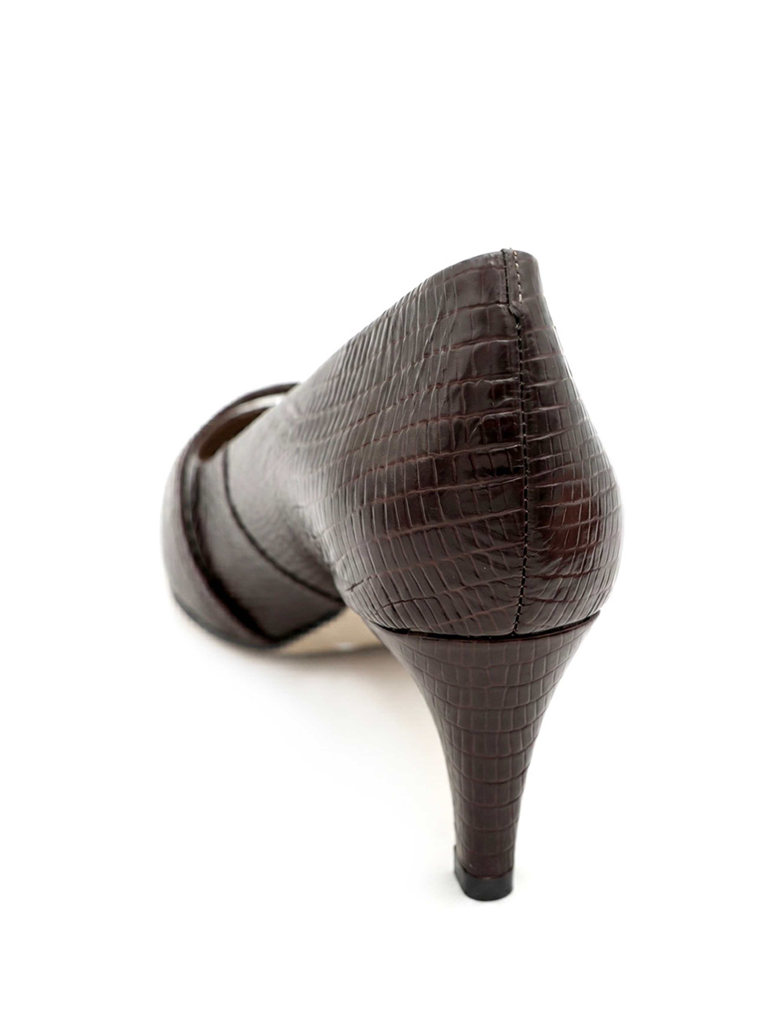 Leather Textured Stiletto Heel Court Shoes 5 of 6