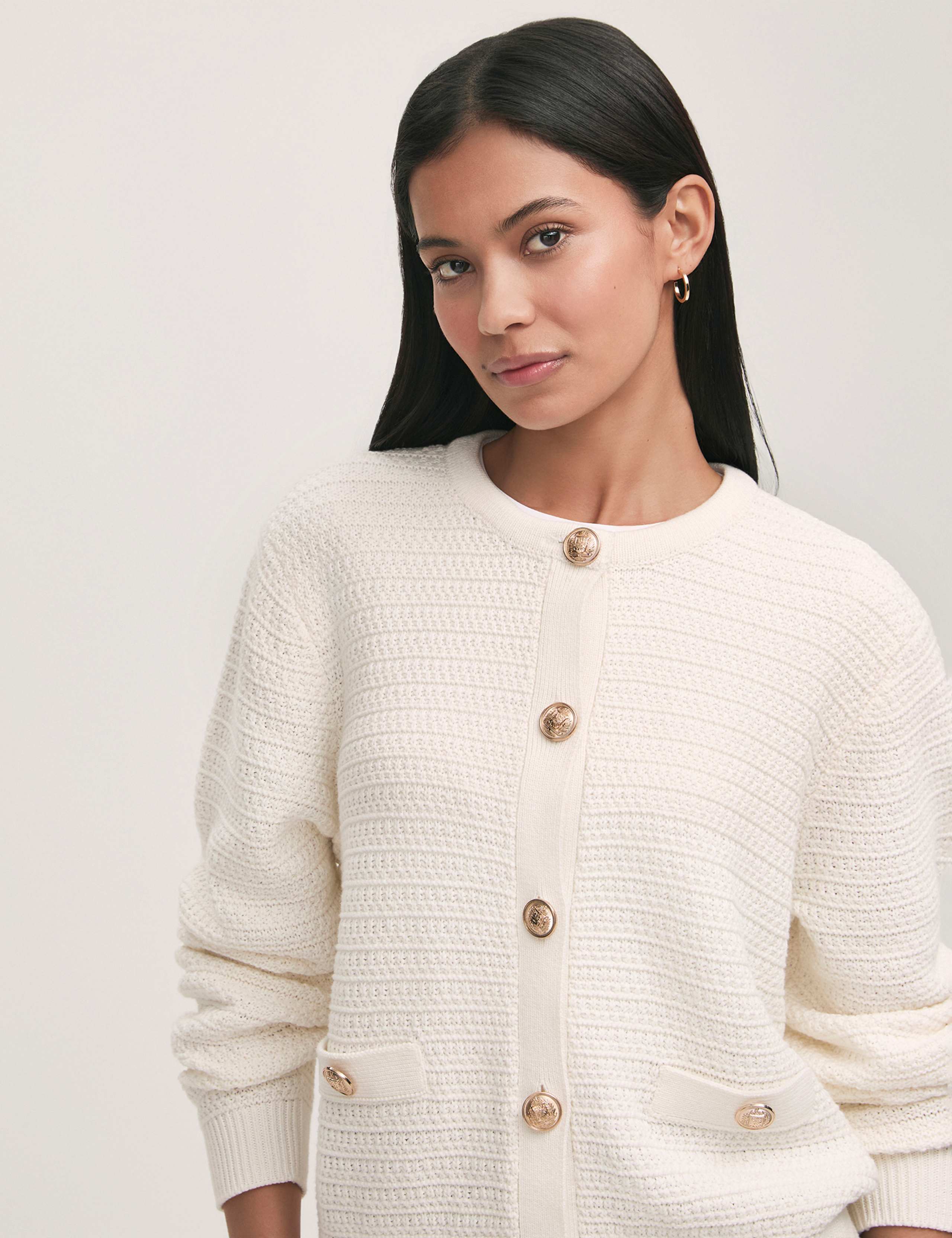 Pure Cotton Crew Neck Button Front Cardigan 4 of 4