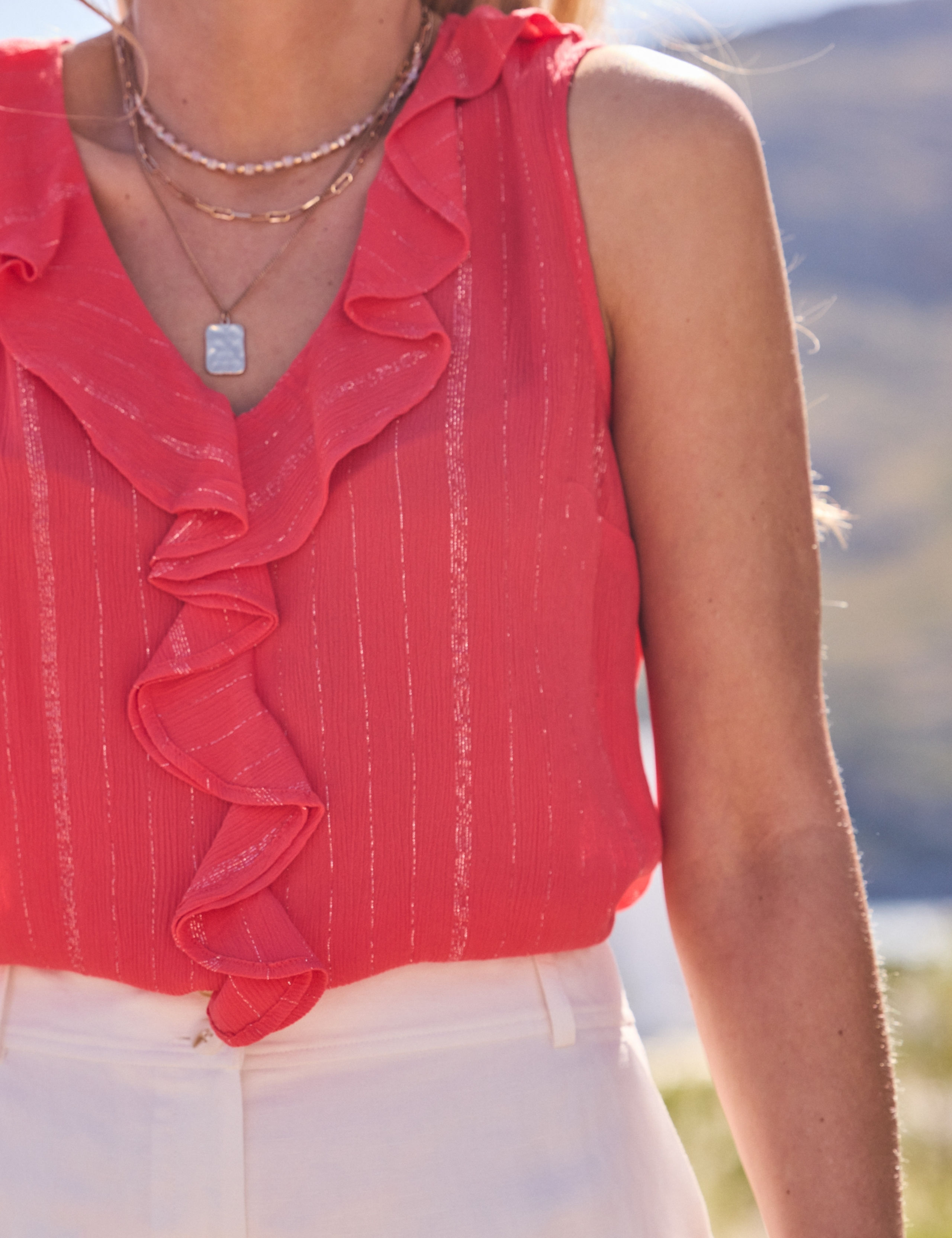 Textured Ruffle Detail Top 5 of 6
