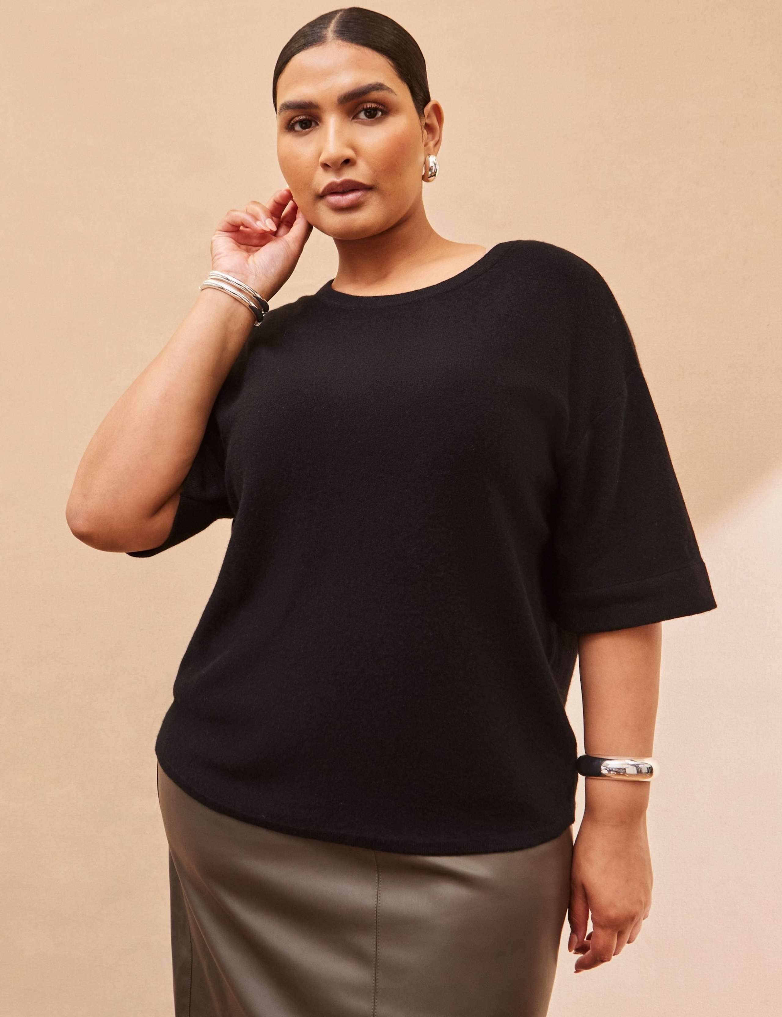 Wool Blend Ribbed Batwing Top 2 of 4