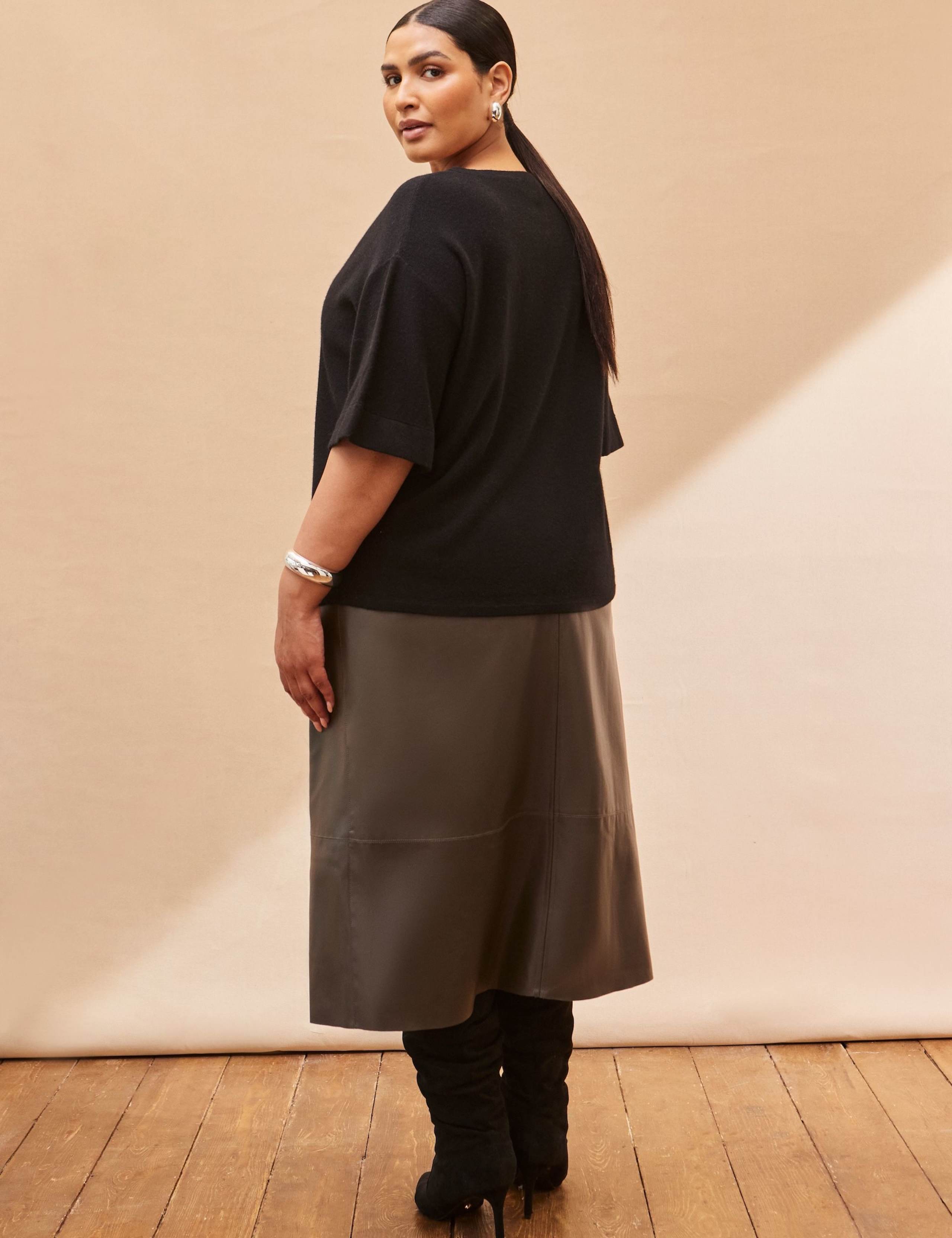 Wool Blend Ribbed Batwing Top 3 of 4