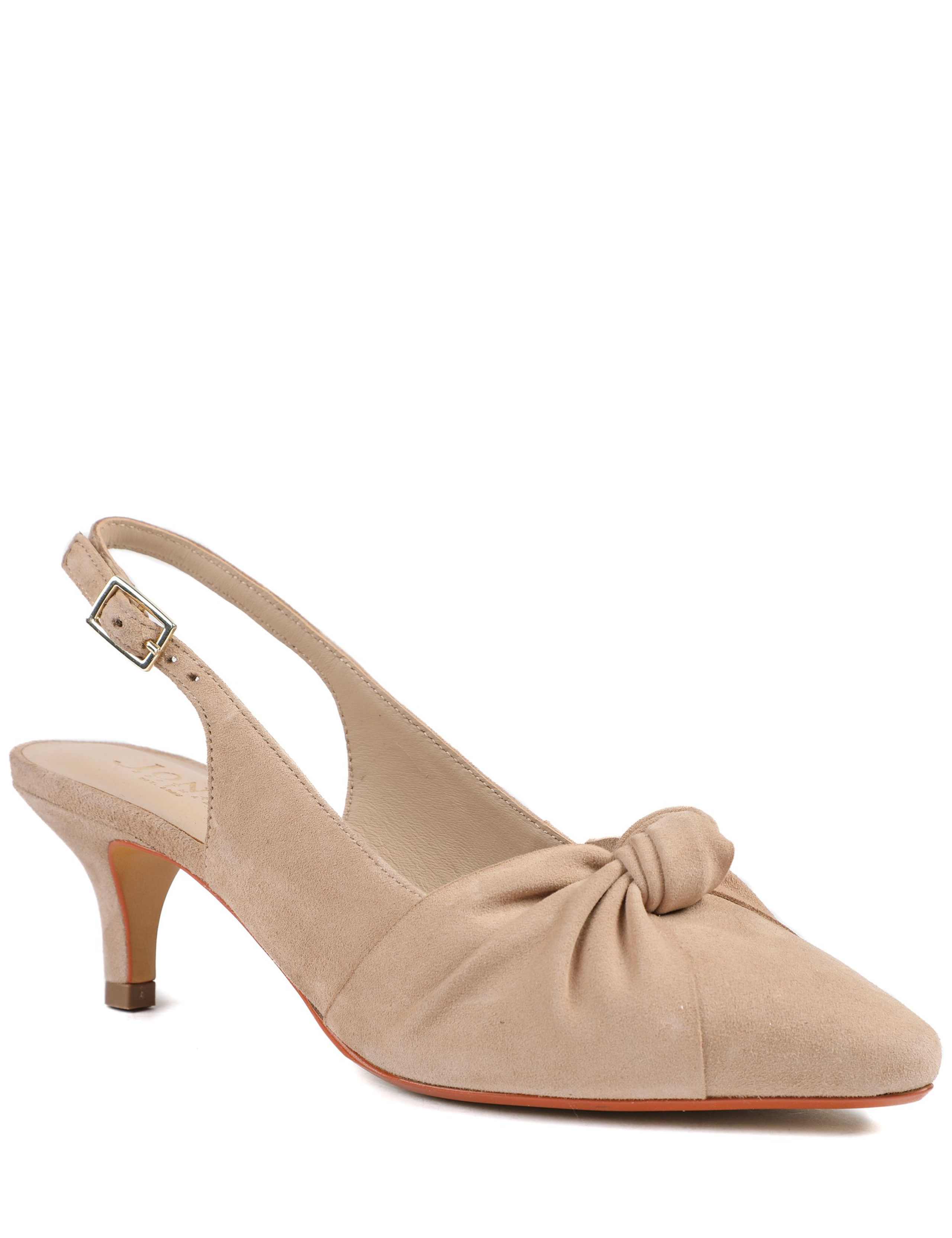 Leather Buckle Kitten Heel Slingback Shoes 2 of 5