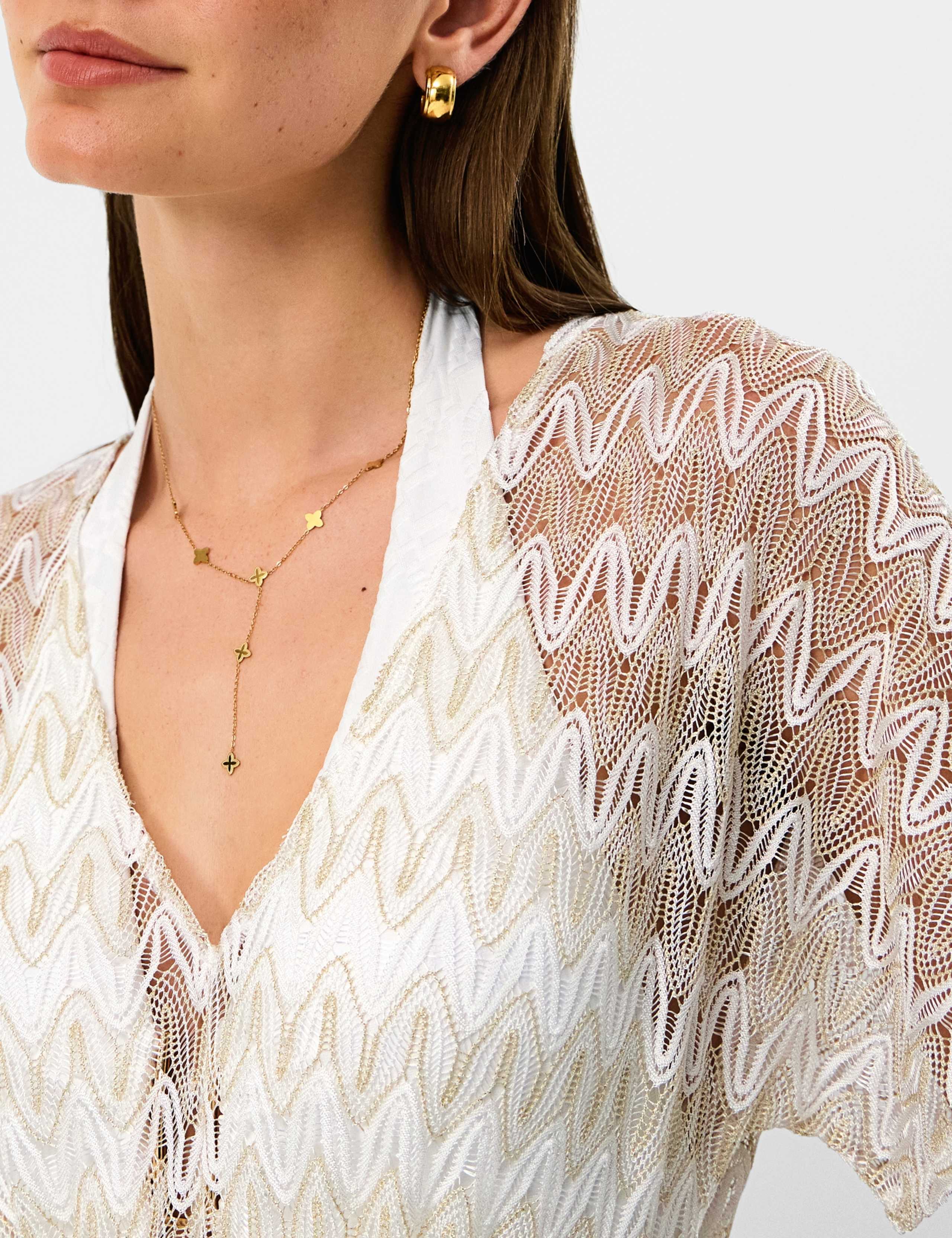 Textured V-Neck Maxi Kaftan Beach Dress 5 of 5