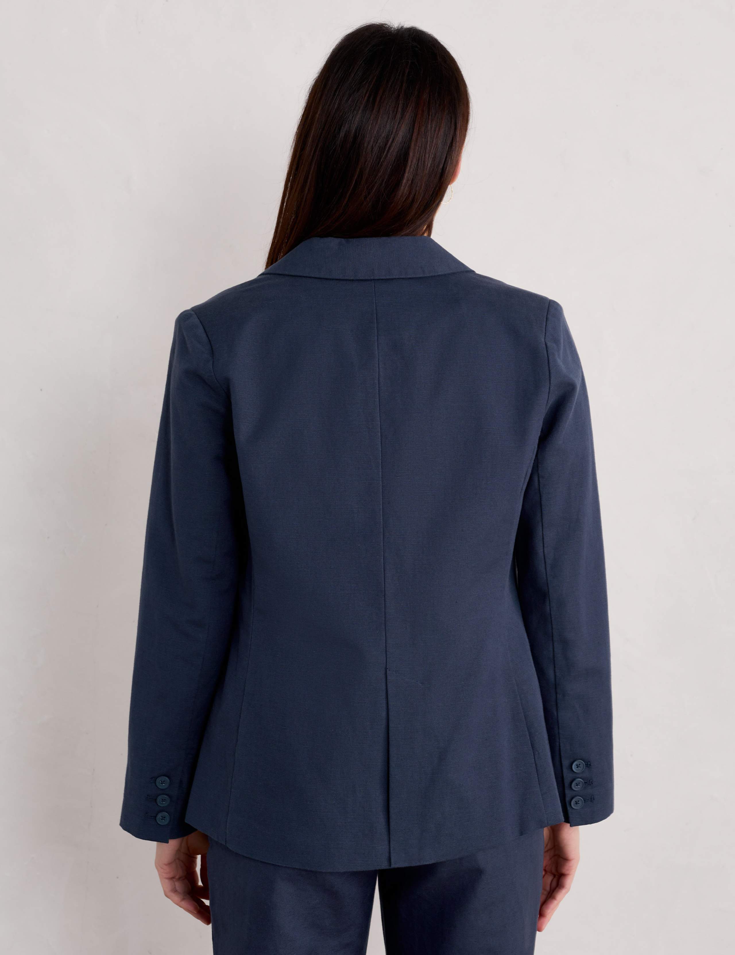 Linen Blend Single Breasted Blazer 4 of 5