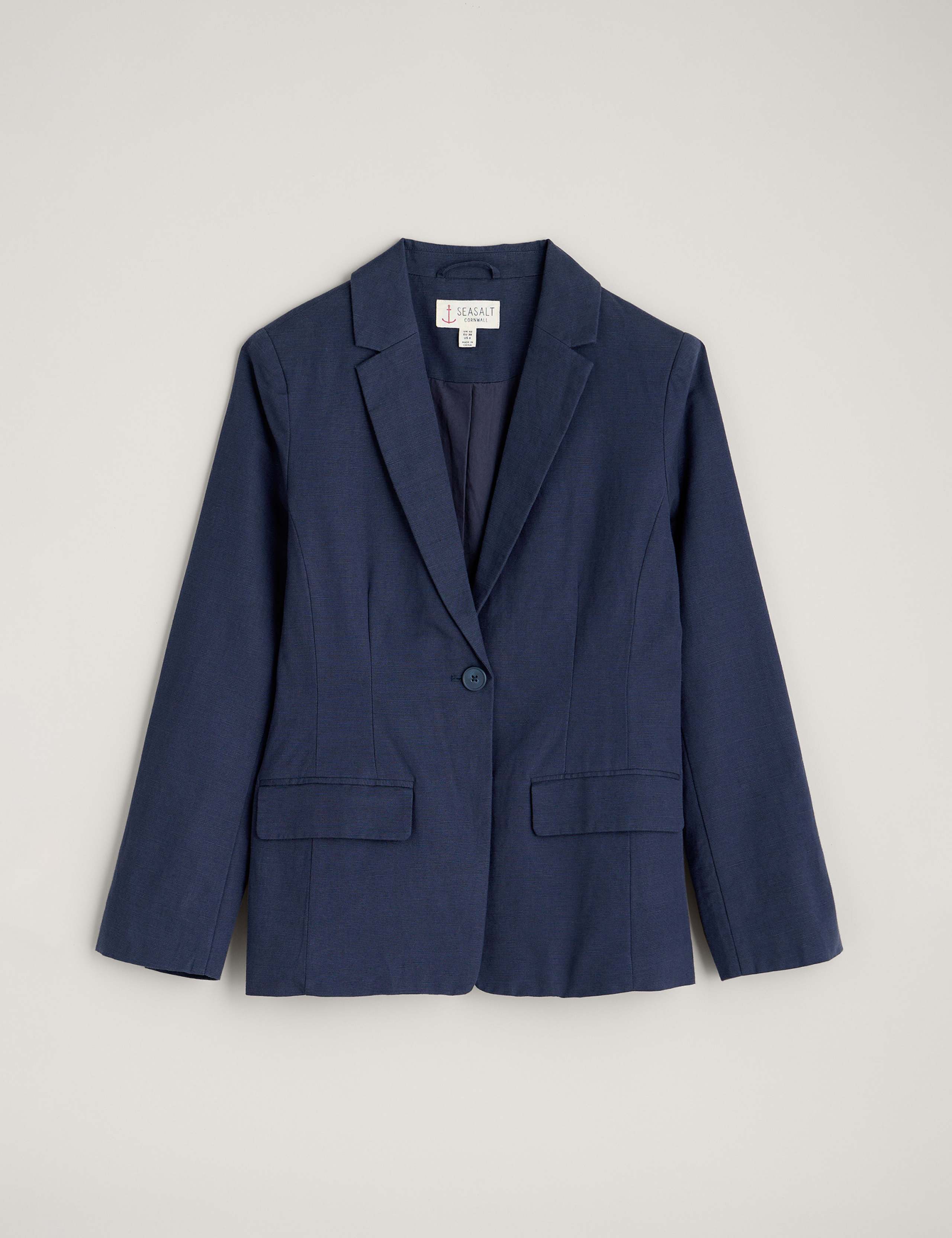Linen Blend Single Breasted Blazer 2 of 5