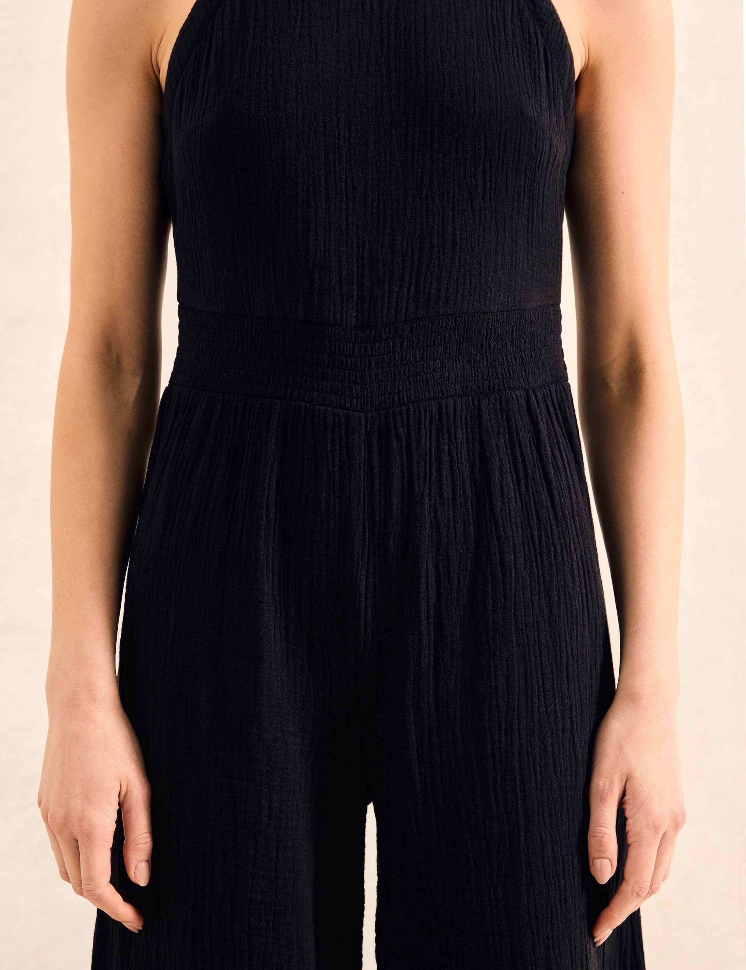 Shirred Waist Cheesecloth Jumpsuit 4 of 4