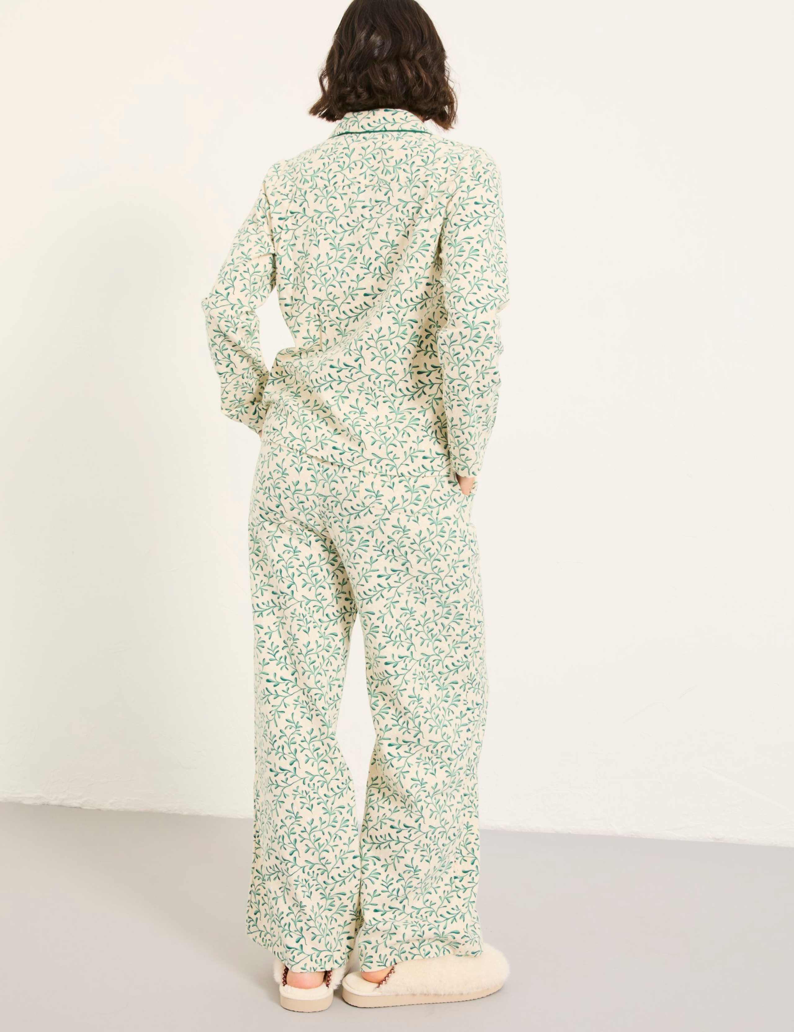 Pure Cotton Mistletoe Print Pyjama Set 4 of 8